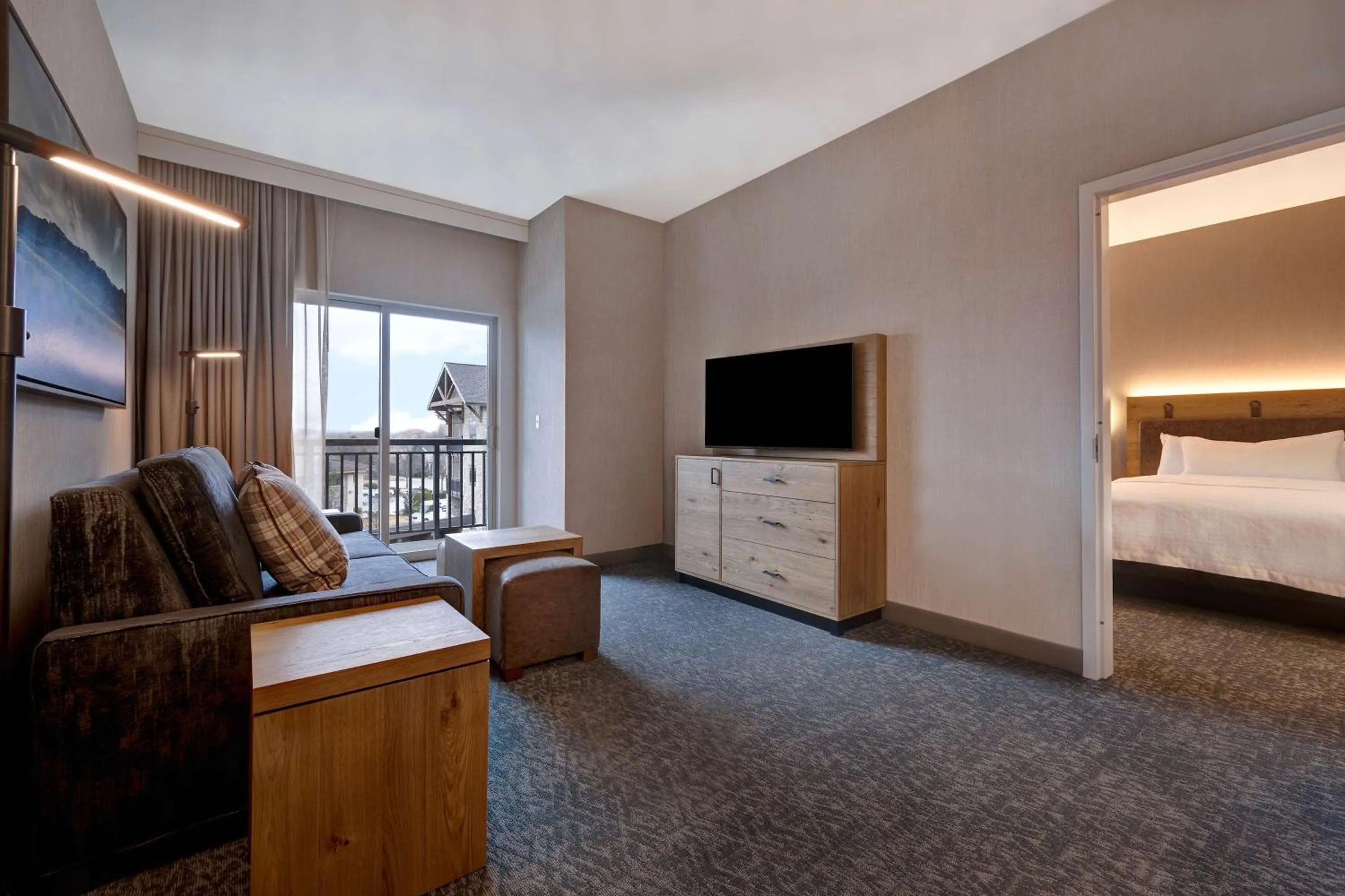 Living room, Bed in Homewood Suites By Hilton Eagle Boise, Id