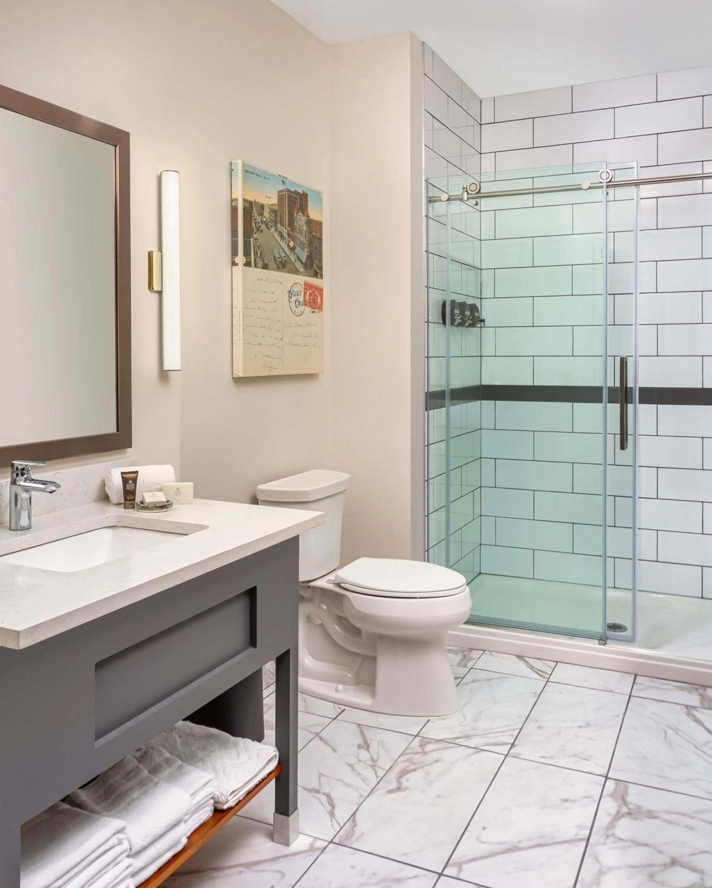 Bathroom in Hotel Elkhart, Tapestry Collection By Hilton