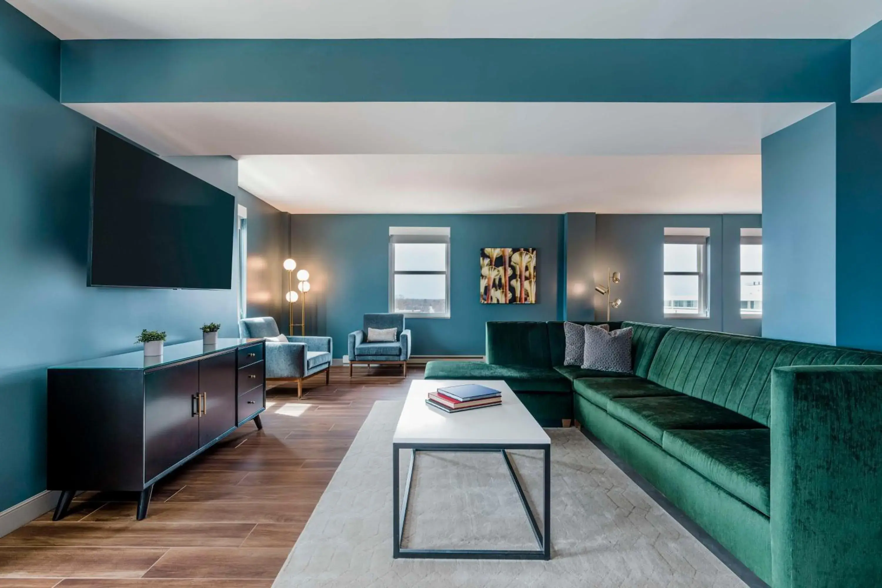 Living room in Hotel Elkhart, Tapestry Collection By Hilton Living room in Hotel Elkhart, Tapestry Collection By Hilton