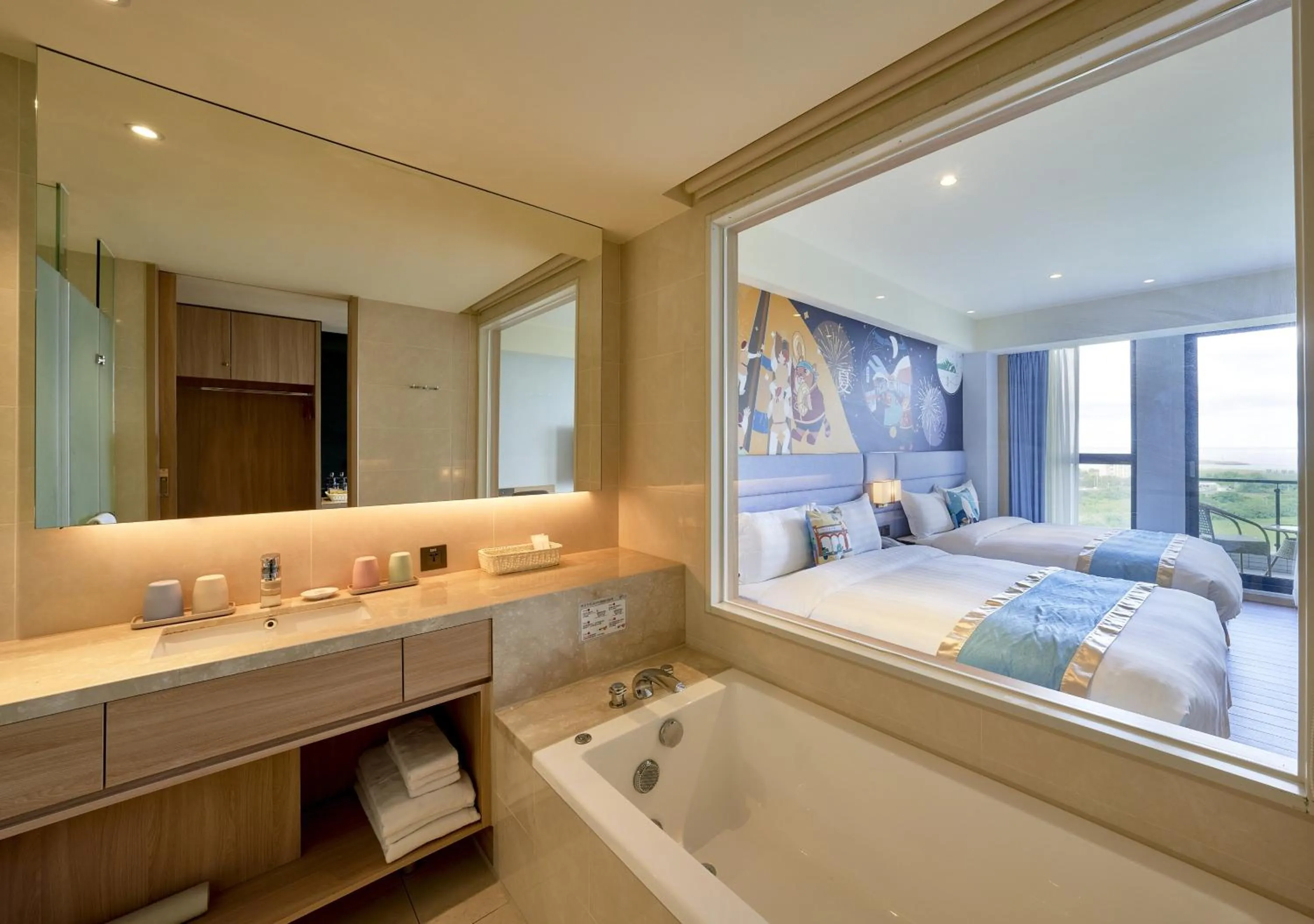 Bathroom, Bed in Lanyang Seaview Hotel