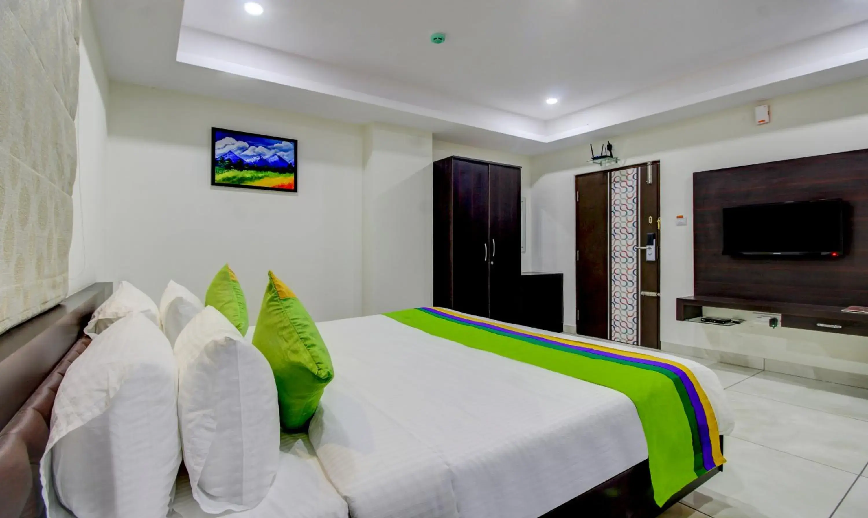 Bedroom, Bed in Treebo Sampradaya Bistro, Mailasandra Bedroom, Bed in Treebo Sampradaya Bistro, Mailasandra