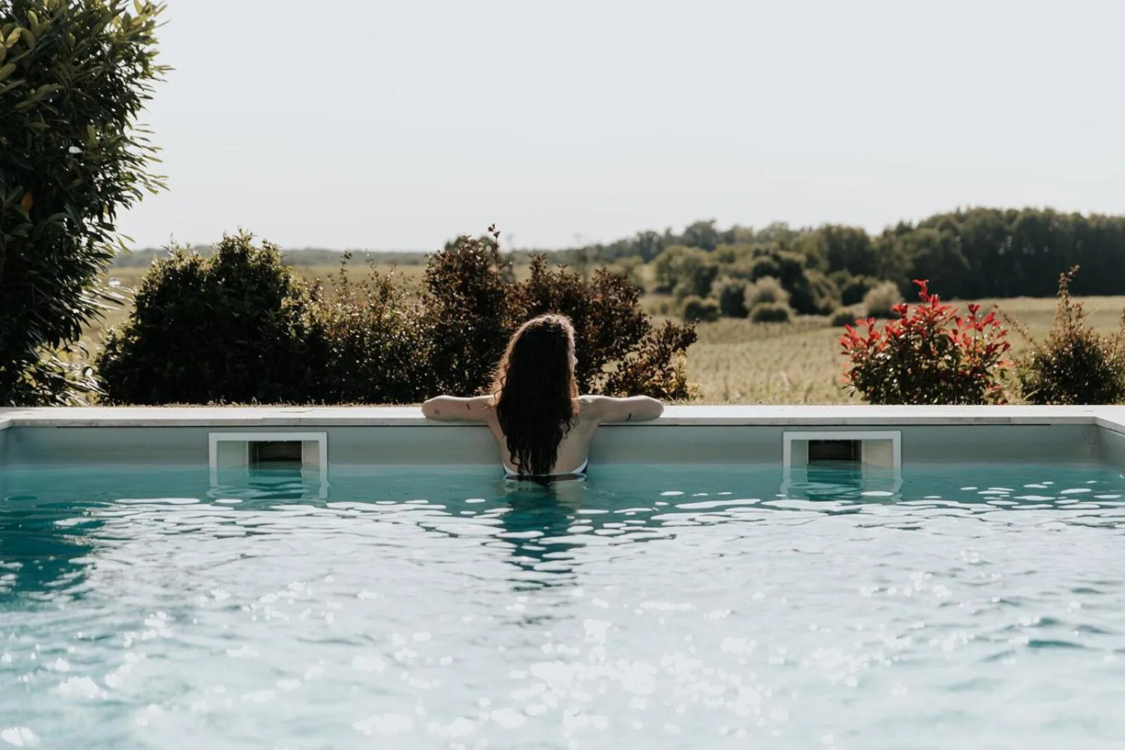 Pool view in Château La Grande Clotte