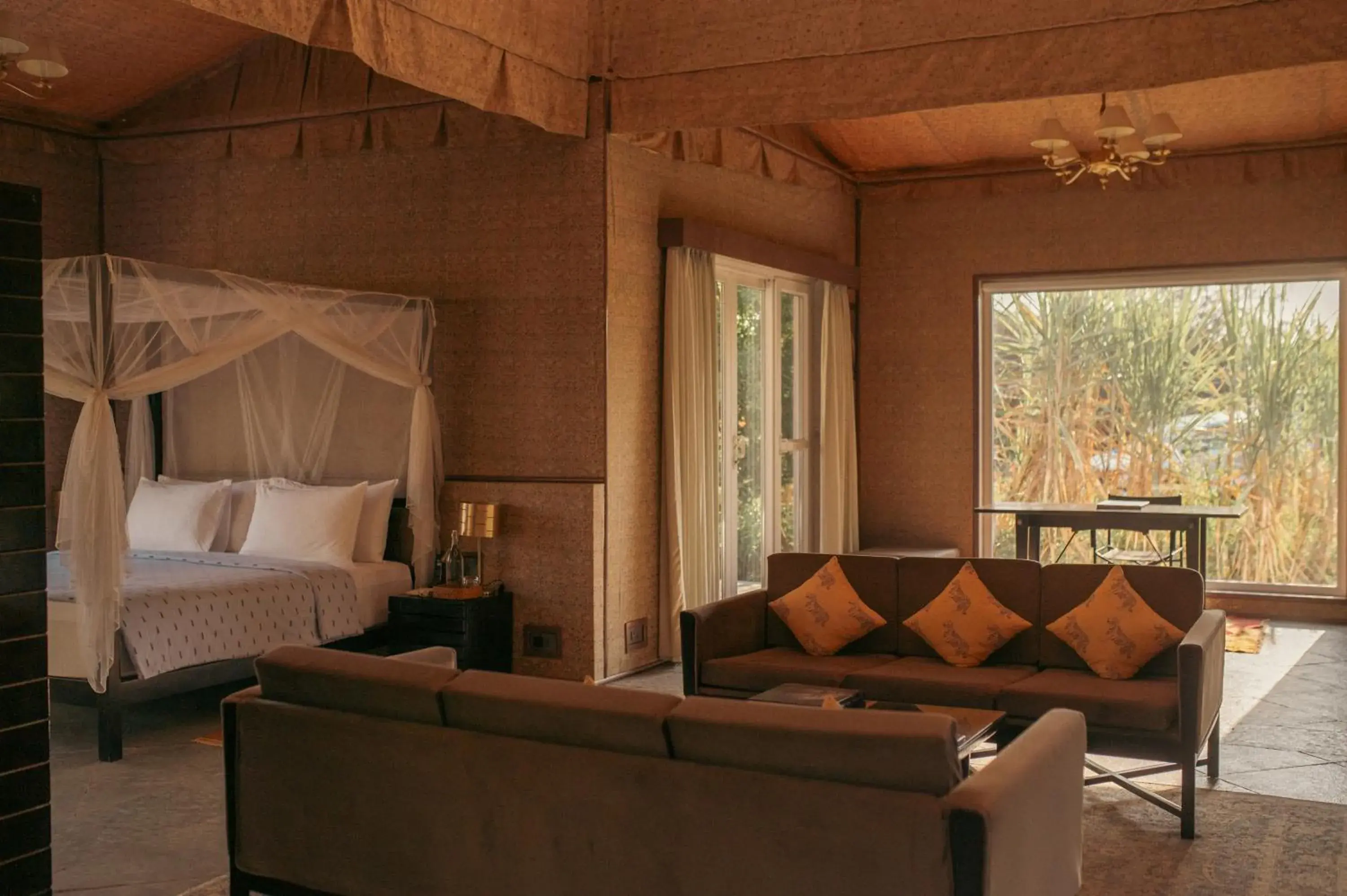 Living room, Bed in Brij Pola, Jawai - Luxury Jungle Camp with Private Pools Living room, Bed in Brij Pola, Jawai - Luxury Jungle Camp with Private Pools