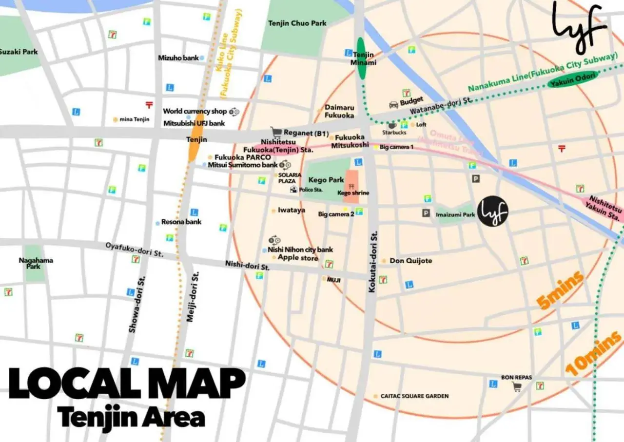 Landmark view in lyf Tenjin Fukuoka Landmark view in lyf Tenjin Fukuoka