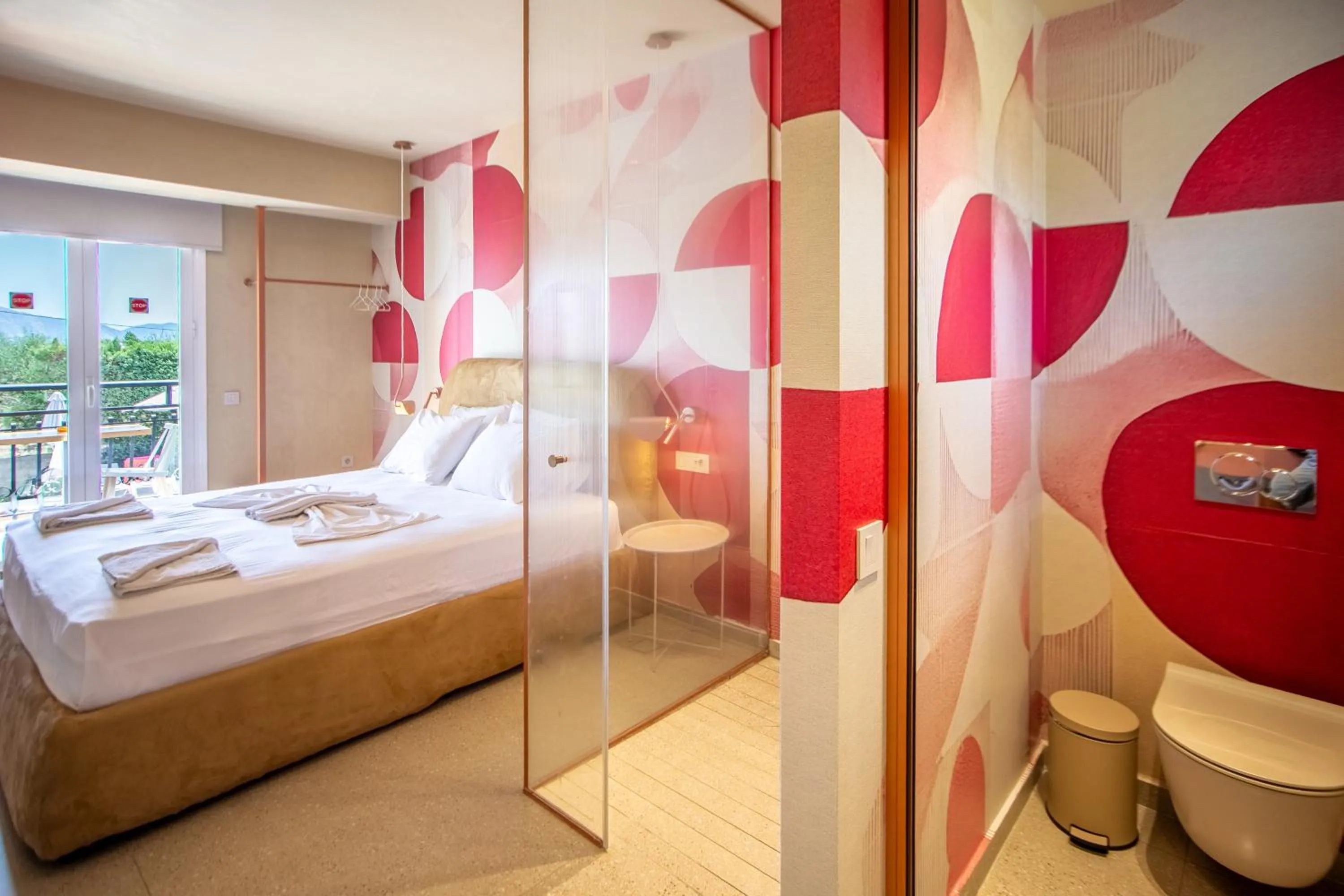 Shower, Bed in Rose Club Apartments