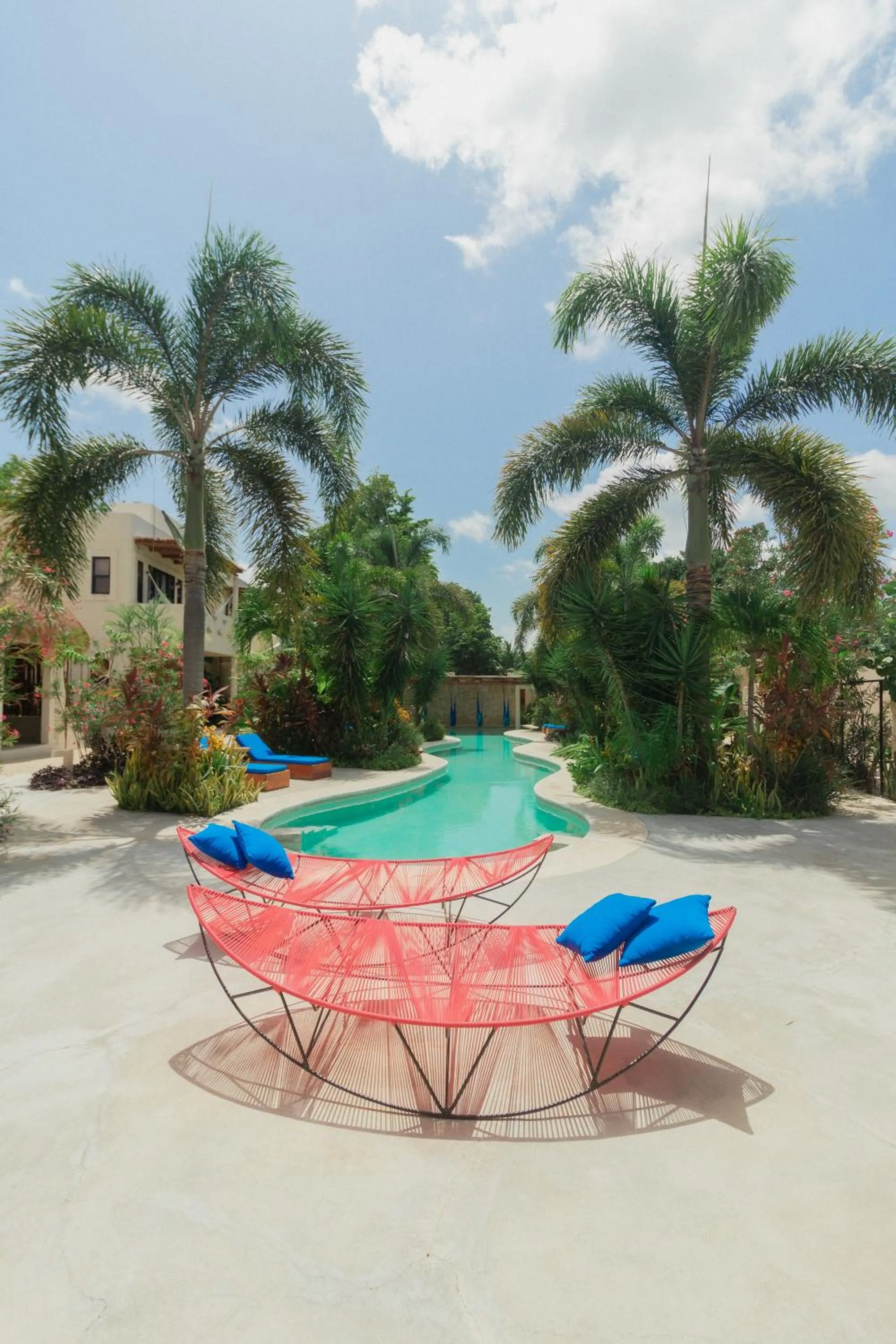 Pool view in Blue Palm Bacalar