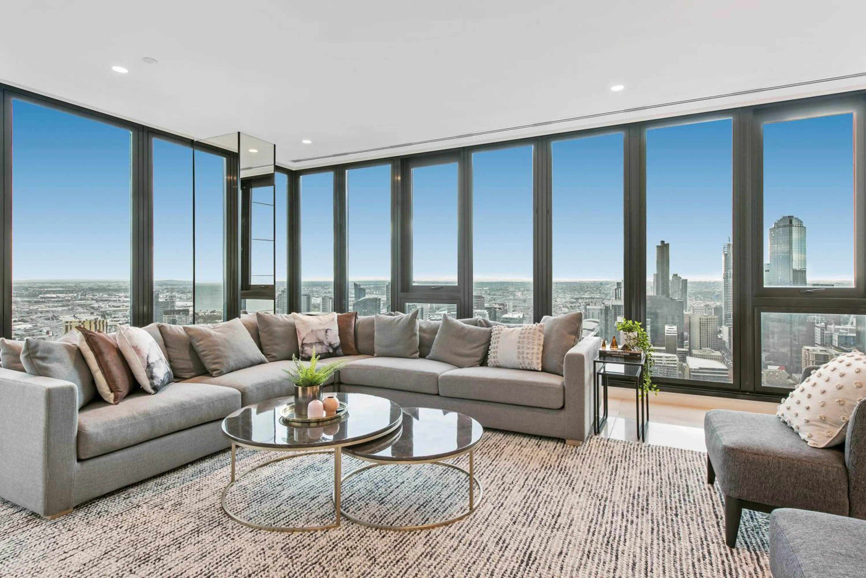Seating area in Melbourne City Apartments Panoramic Skyview Penthouse