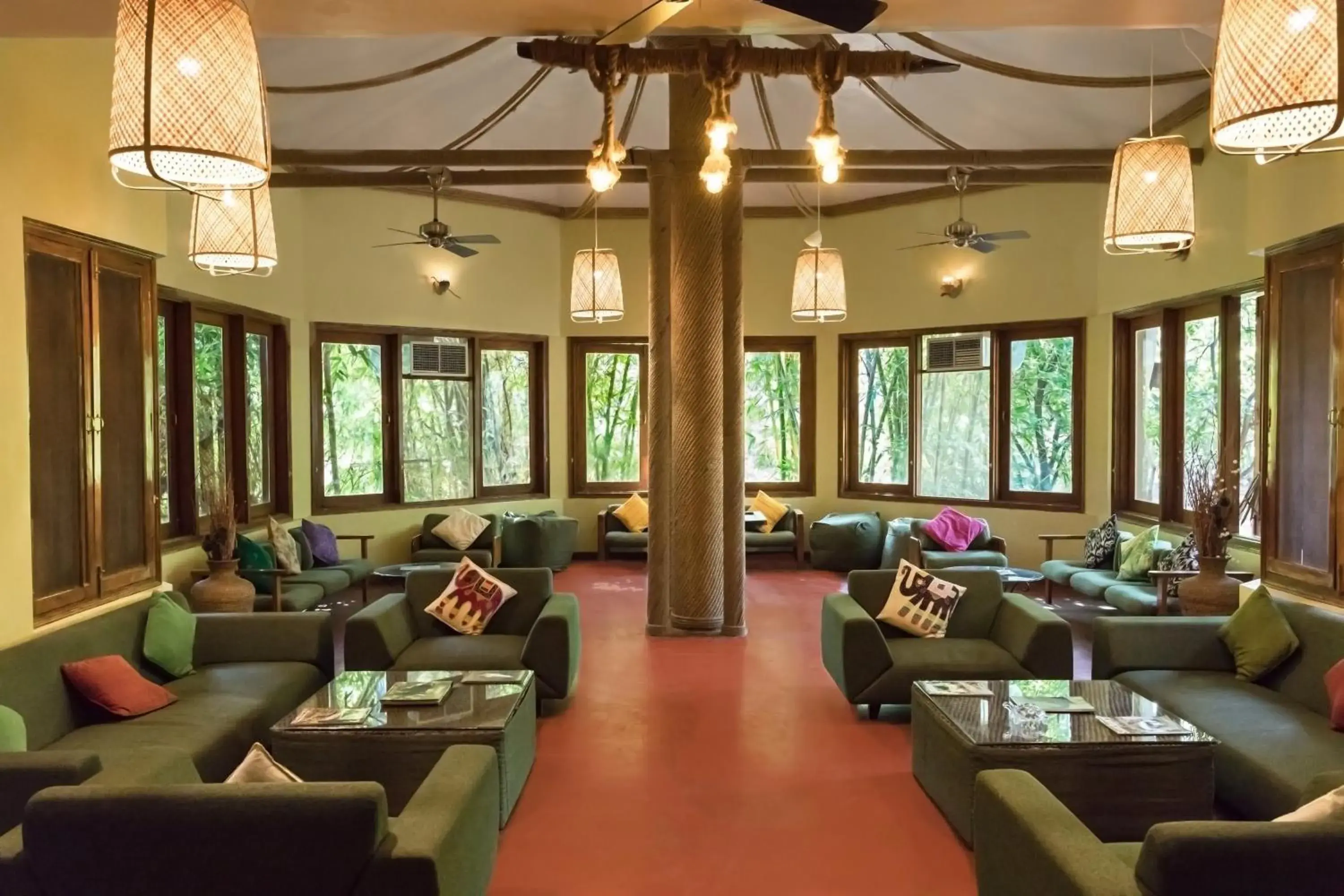 Lounge or bar in Pench Jungle Camp Lounge or bar in Pench Jungle Camp