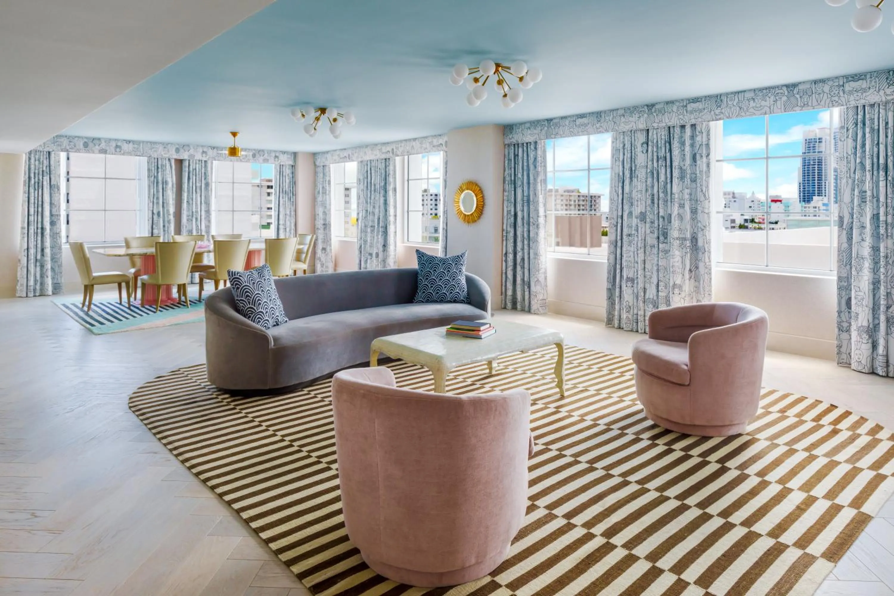 Living room in The Goodtime Hotel, Miami Beach a Tribute Portfolio Hotel