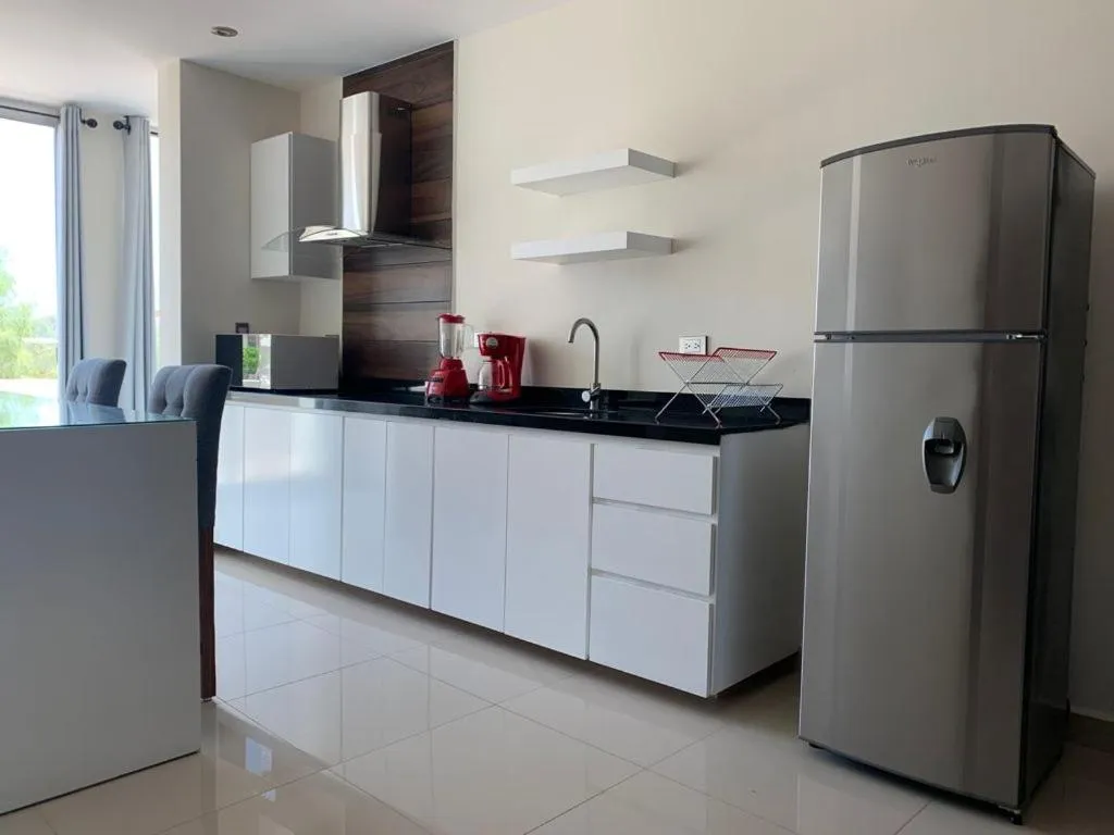 Kitchen or kitchenette in Suites Rubí - Las Mejores vistas de San Carlos