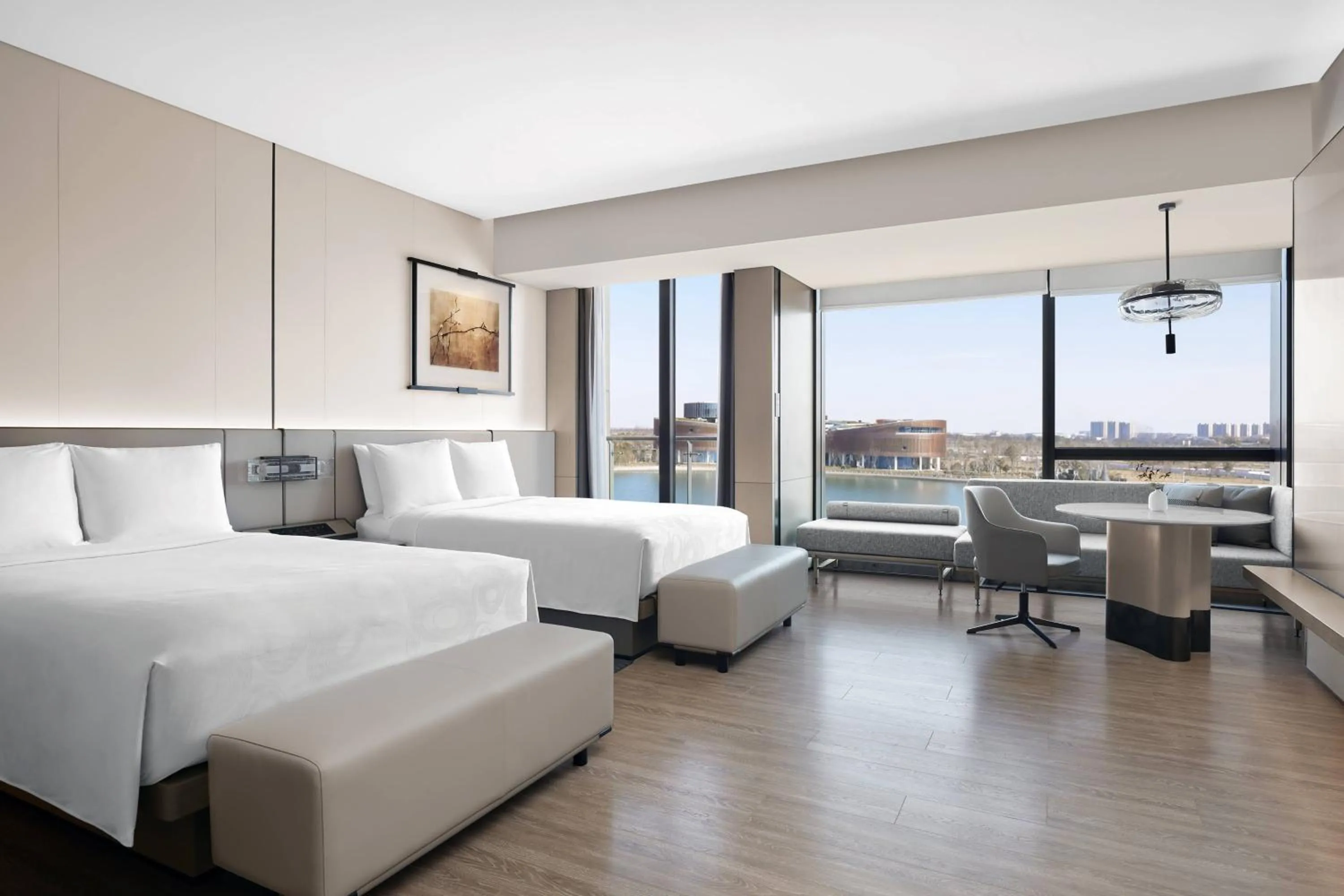 Photo of the whole room, Bed in JW Marriott Shanghai Fengxian