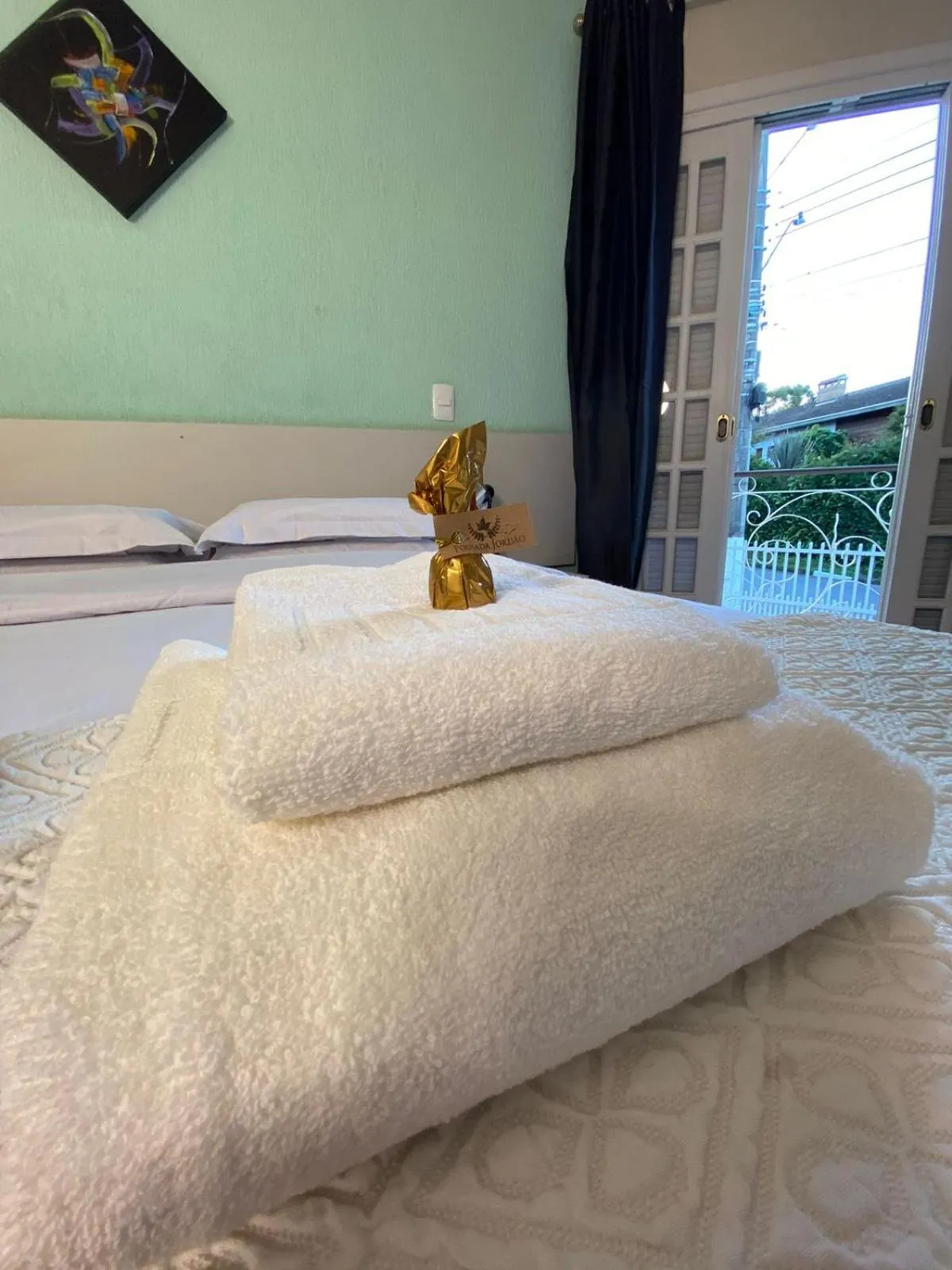 towels, Bed in Pousada Jordão