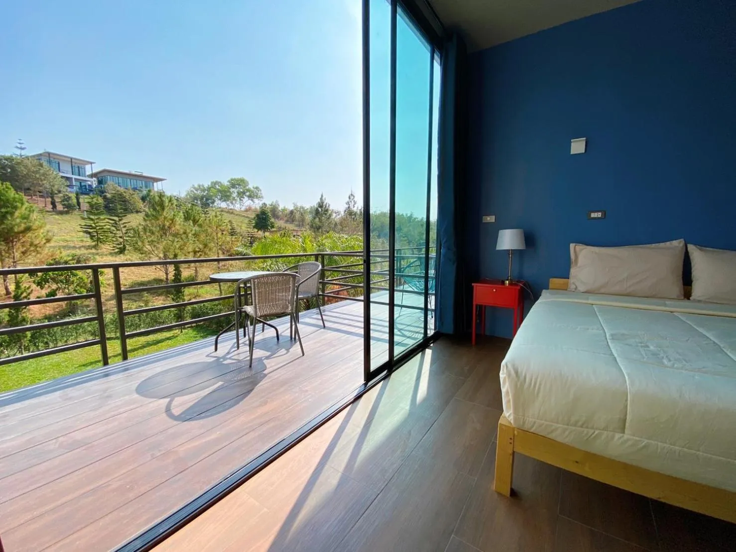Balcony/Terrace, Bed in Krin Resort