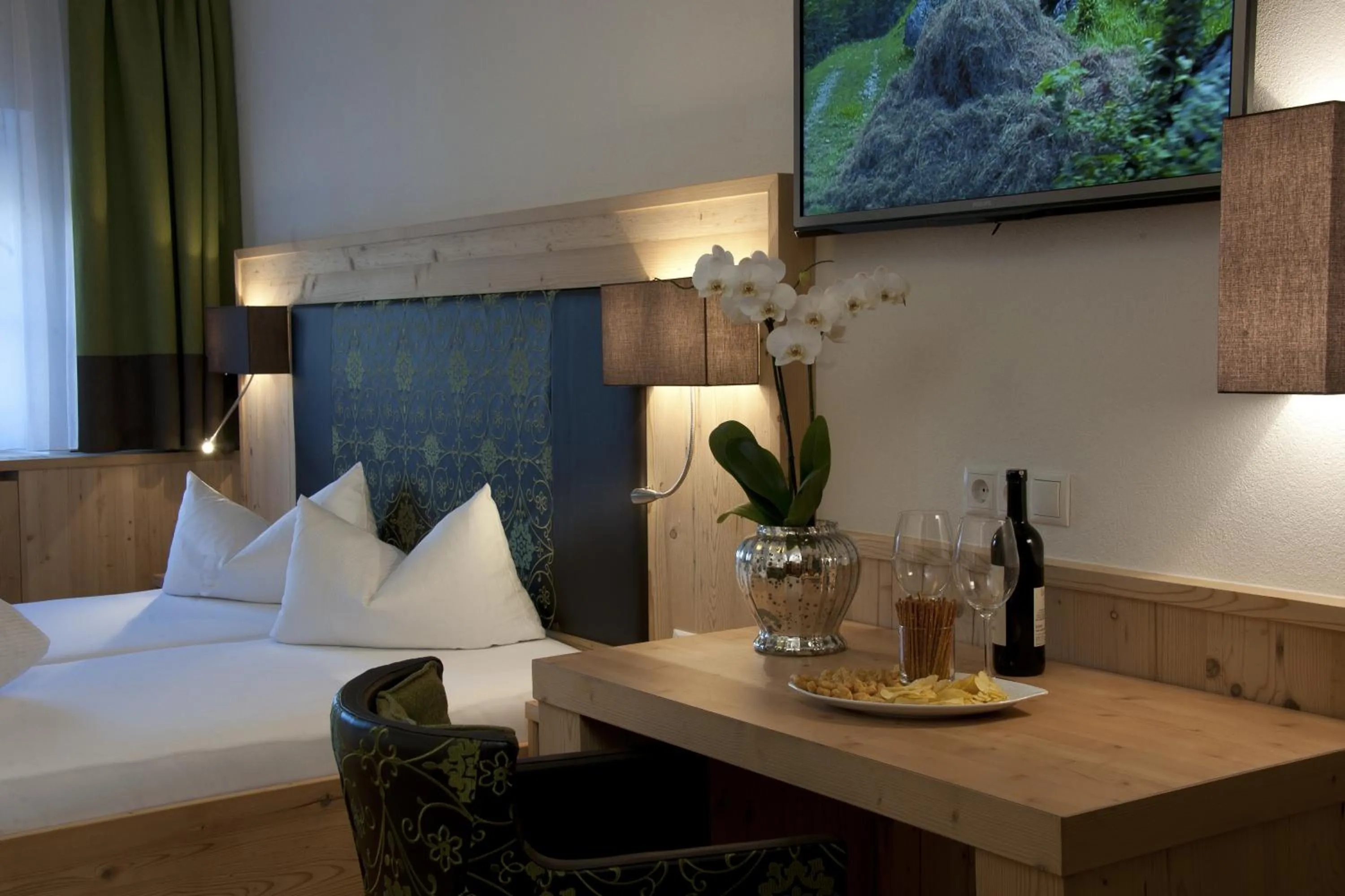 Decorative detail, Bed in Hotel Bierwirt