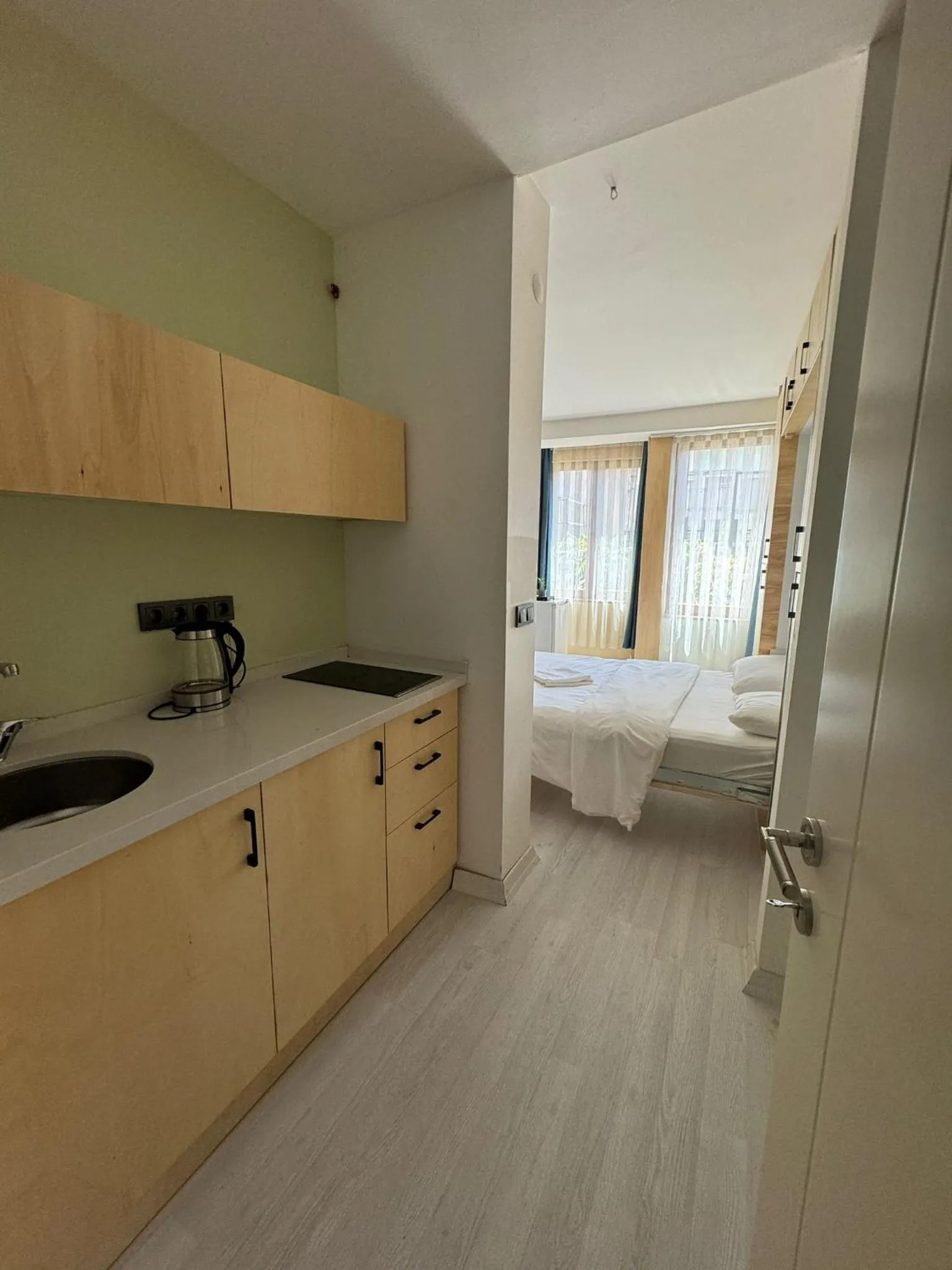 Kitchen or kitchenette, Bed in Istanbul Hub Flats