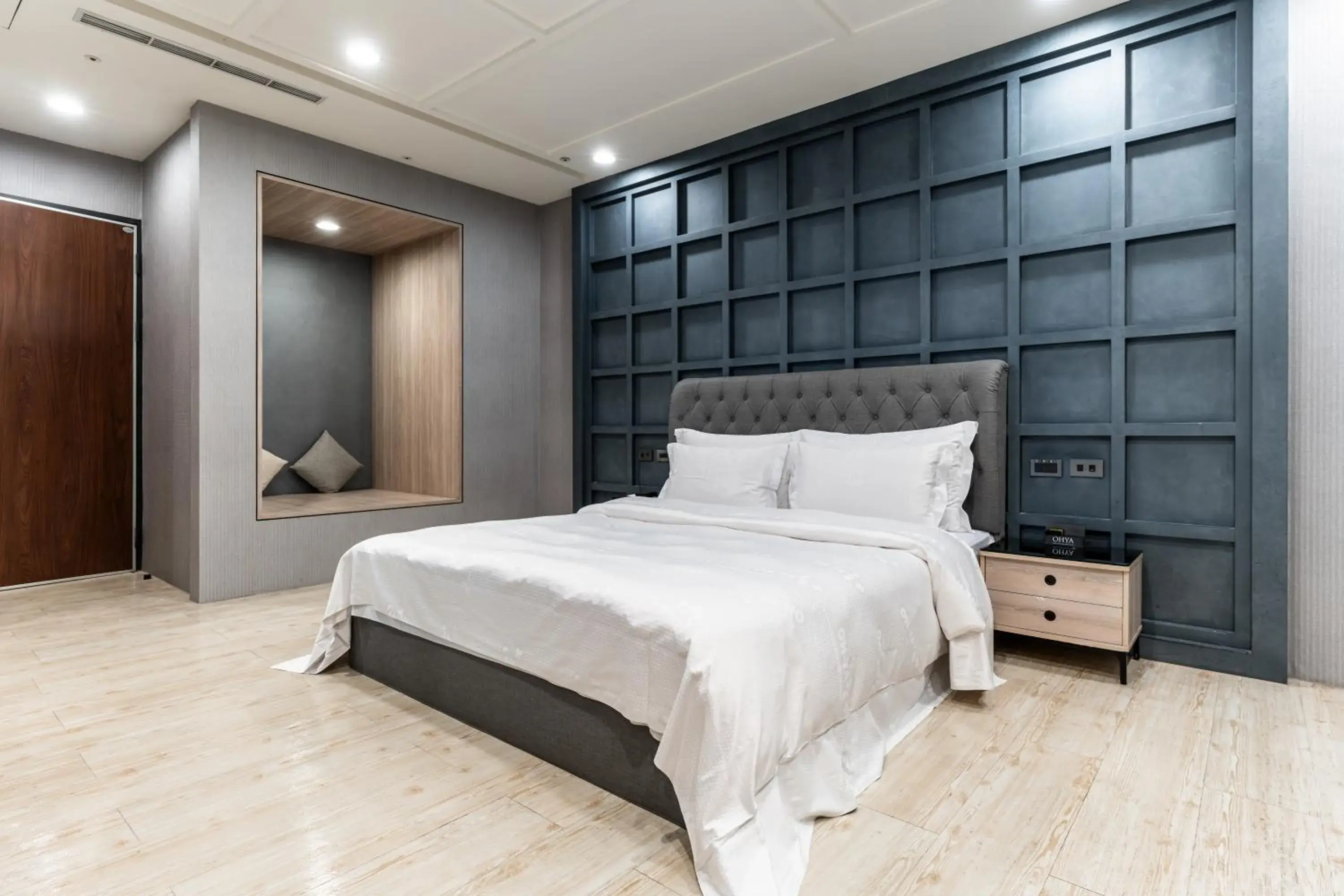 Bed in OHYA Chain Boutique Motel Taoyuan Bed in OHYA Chain Boutique Motel Taoyuan