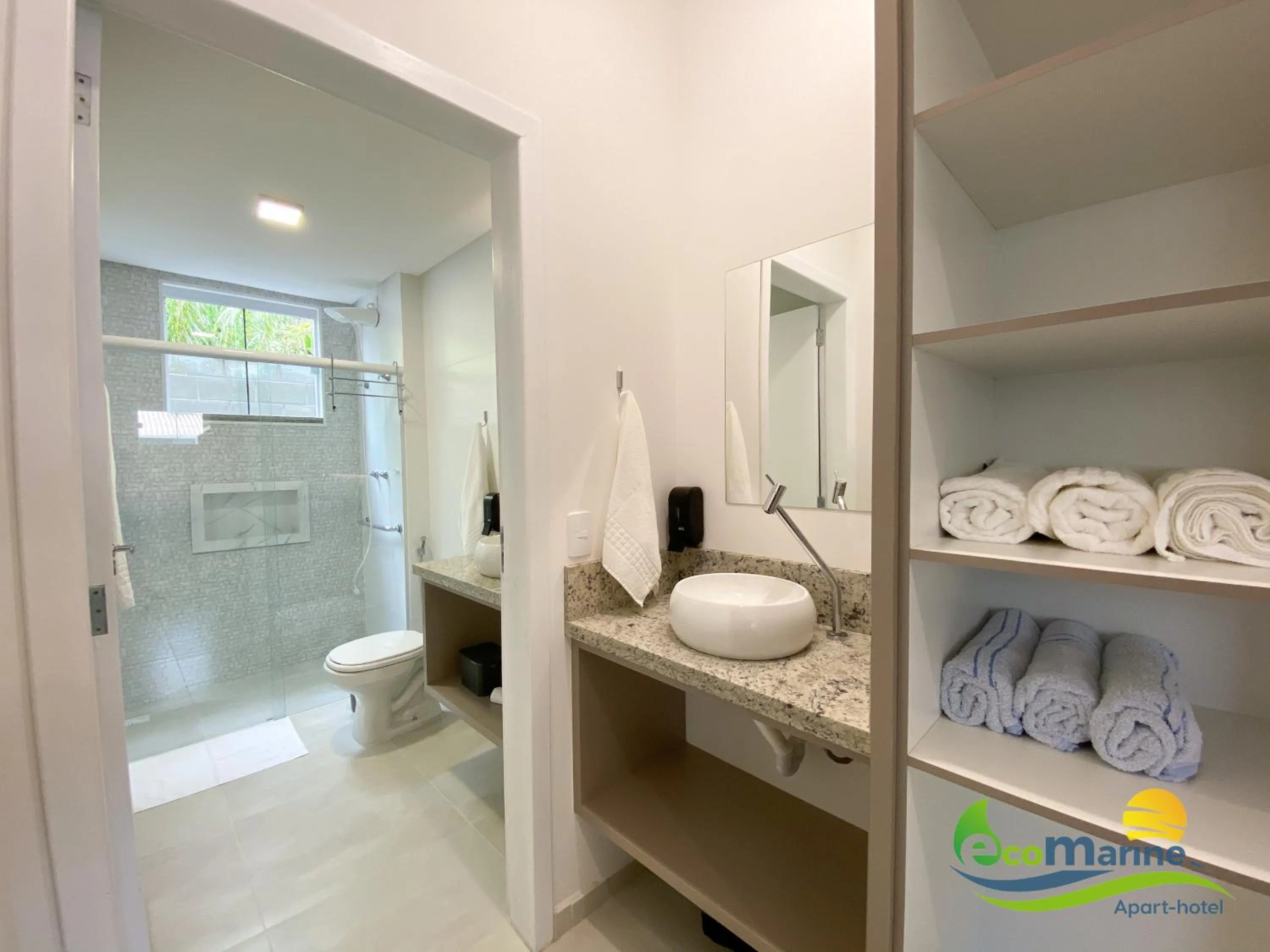 Bathroom in Ecomarine Apart-hotel 800 m Beto Carrero