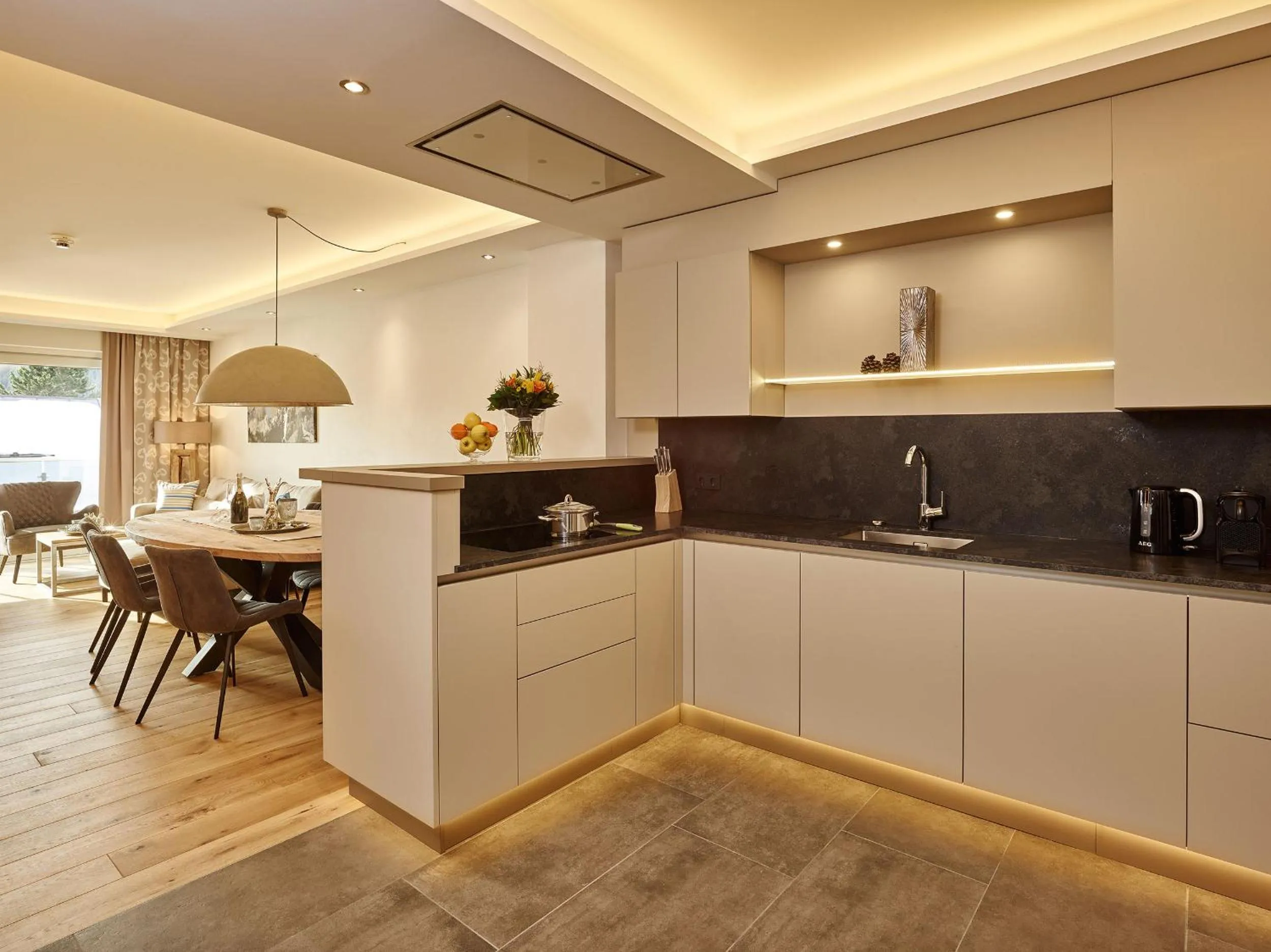 Kitchen or kitchenette in A-VITA Viktoria & A-VITA living luxury apartments