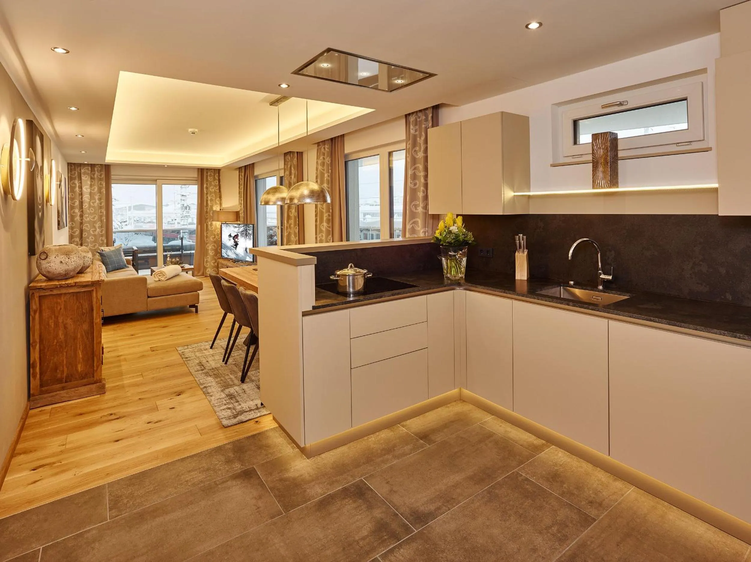 Kitchen or kitchenette in A-VITA Viktoria & A-VITA living luxury apartments