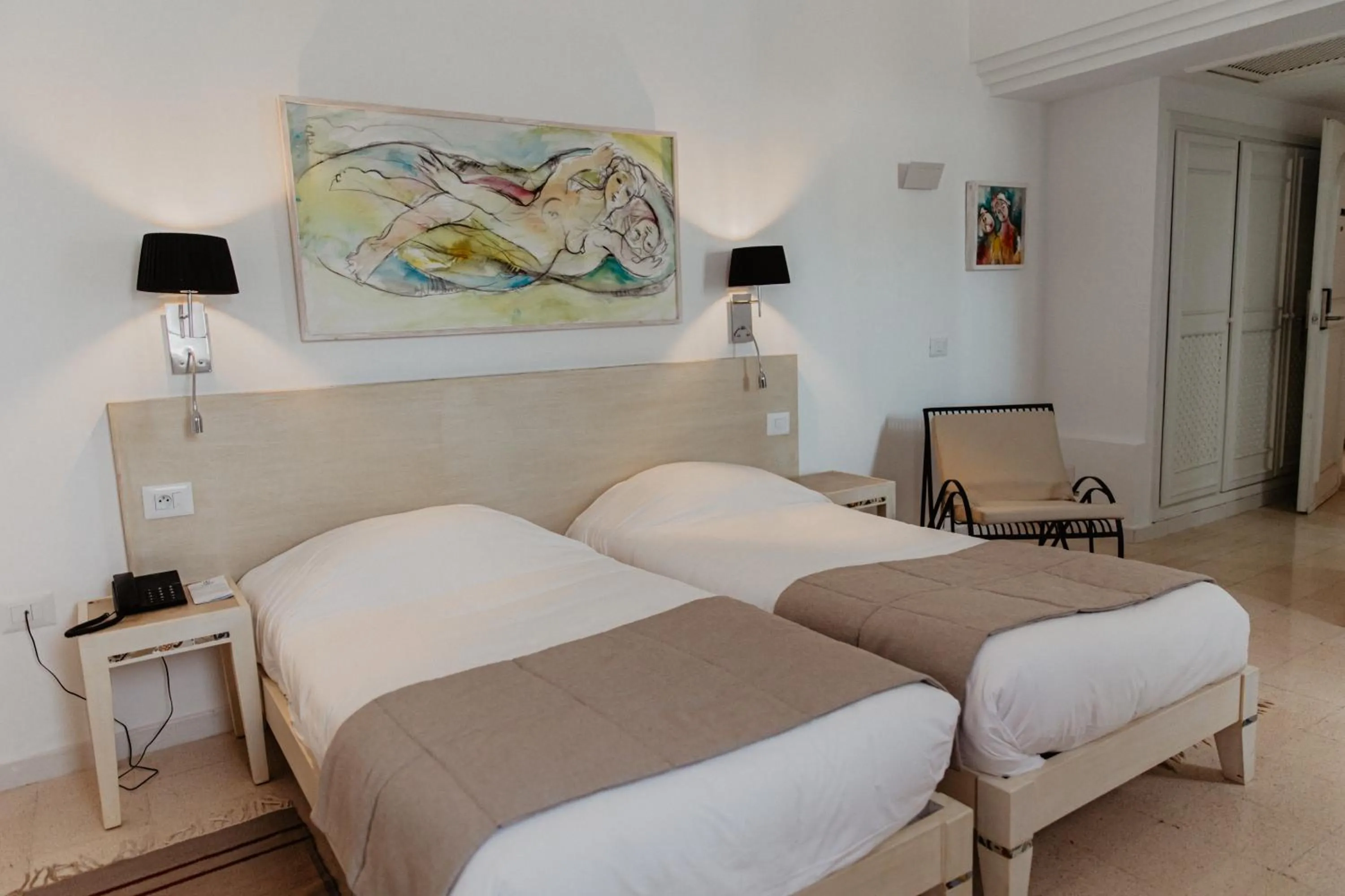 Bed in Hotel Bougainvillier Djerba
