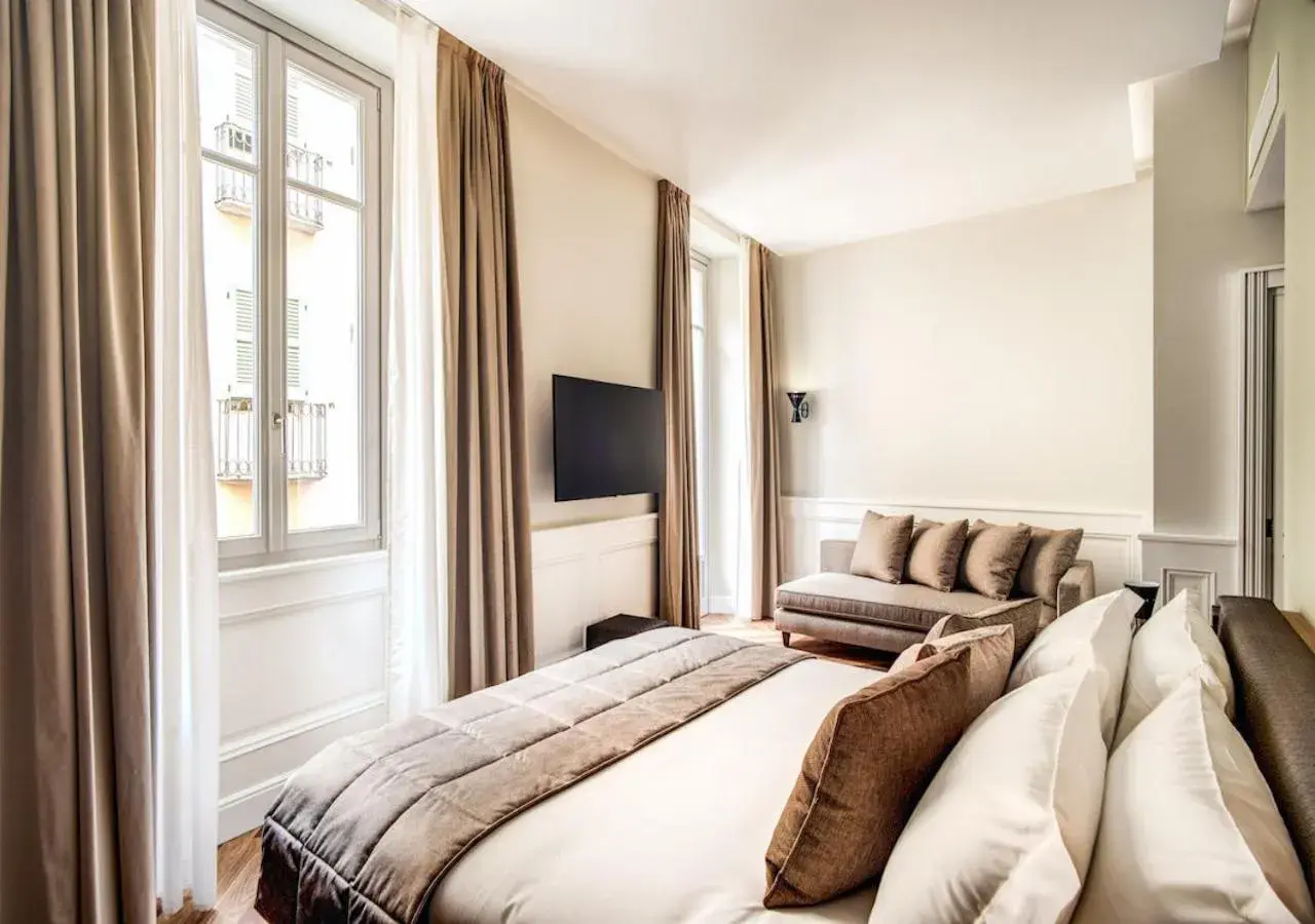 Bedroom, Bed in DBH – Boutique Hotel Lake Como Bedroom, Bed in DBH – Boutique Hotel Lake Como