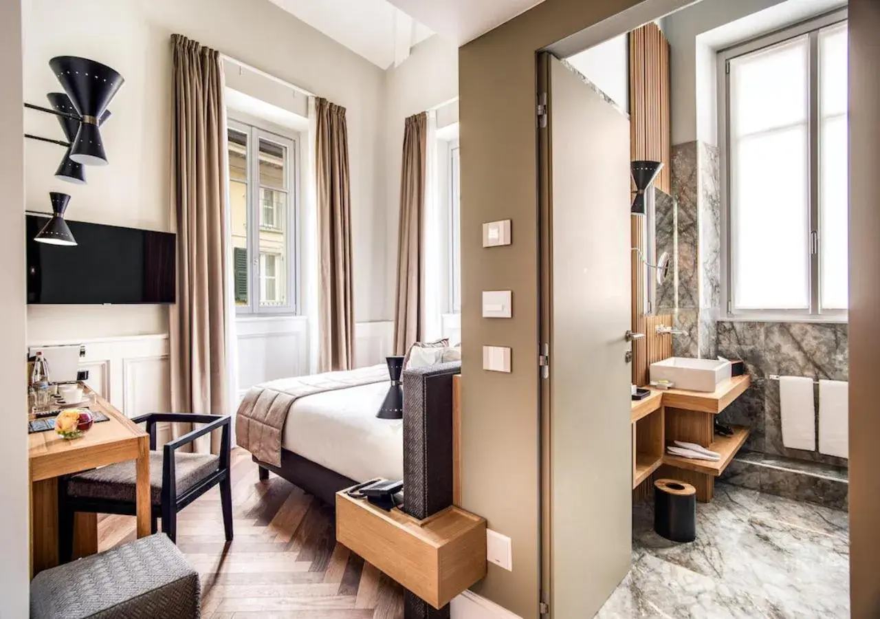 Bedroom, Bed in DBH – Boutique Hotel Lake Como Bedroom, Bed in DBH – Boutique Hotel Lake Como