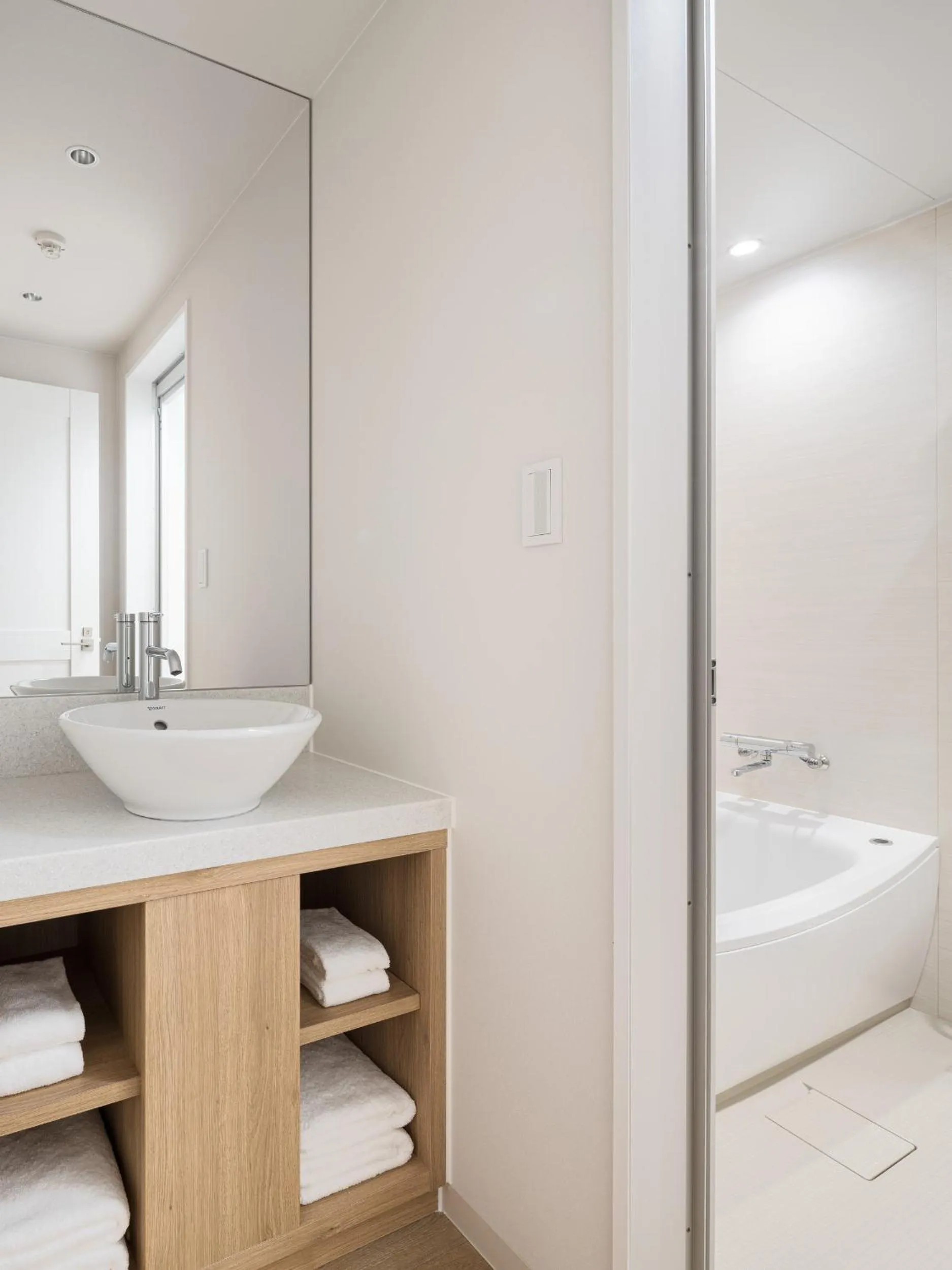Bathroom, Bed in Nest Hotel Naha Kumoji