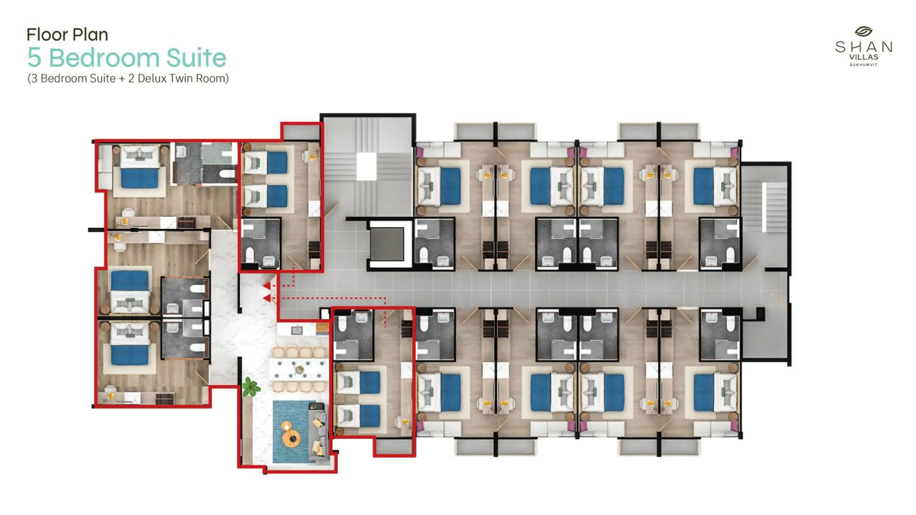 Floor plan in SHAN Villas Sukhumvit