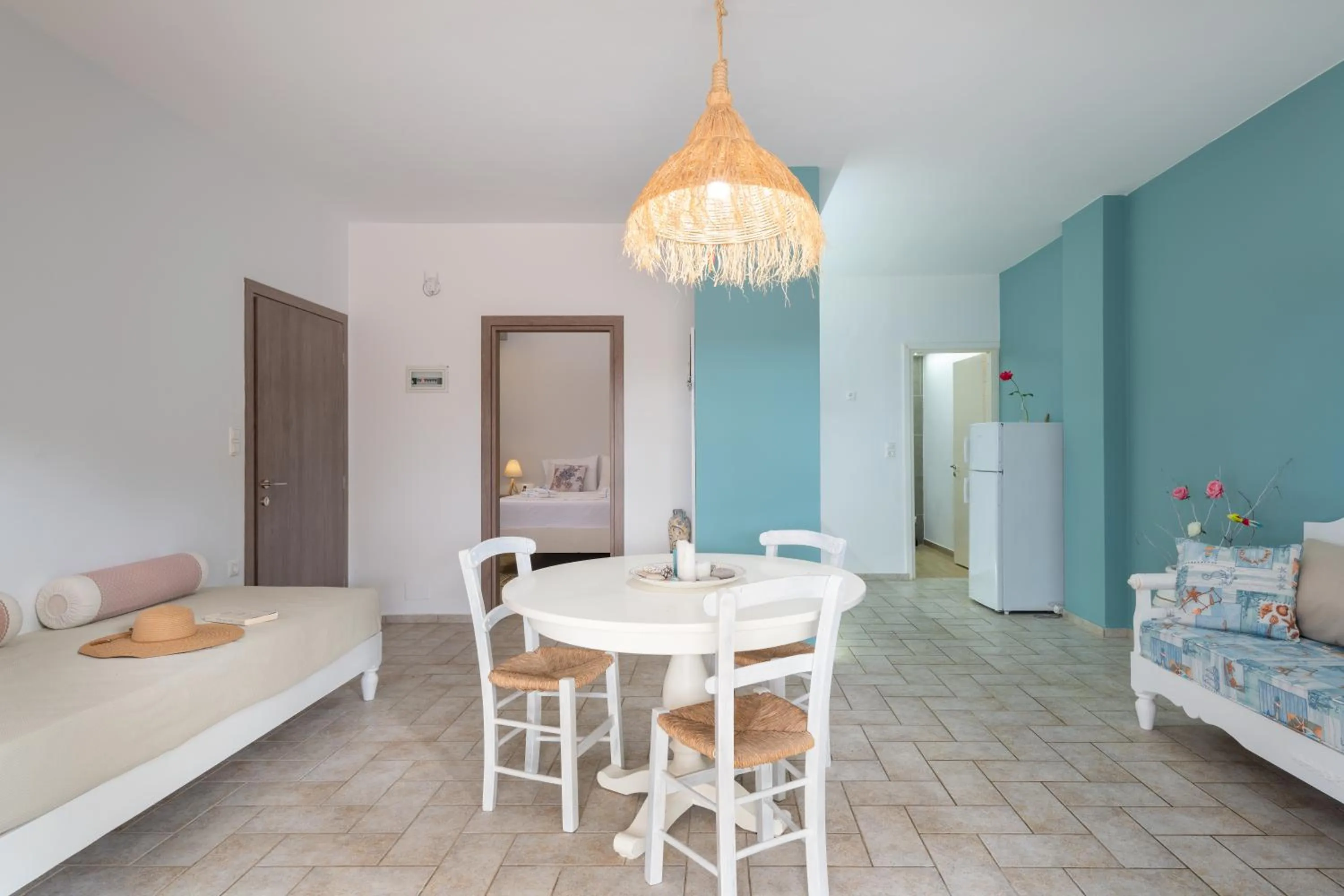 Living room, Bed in Aegean Apartments