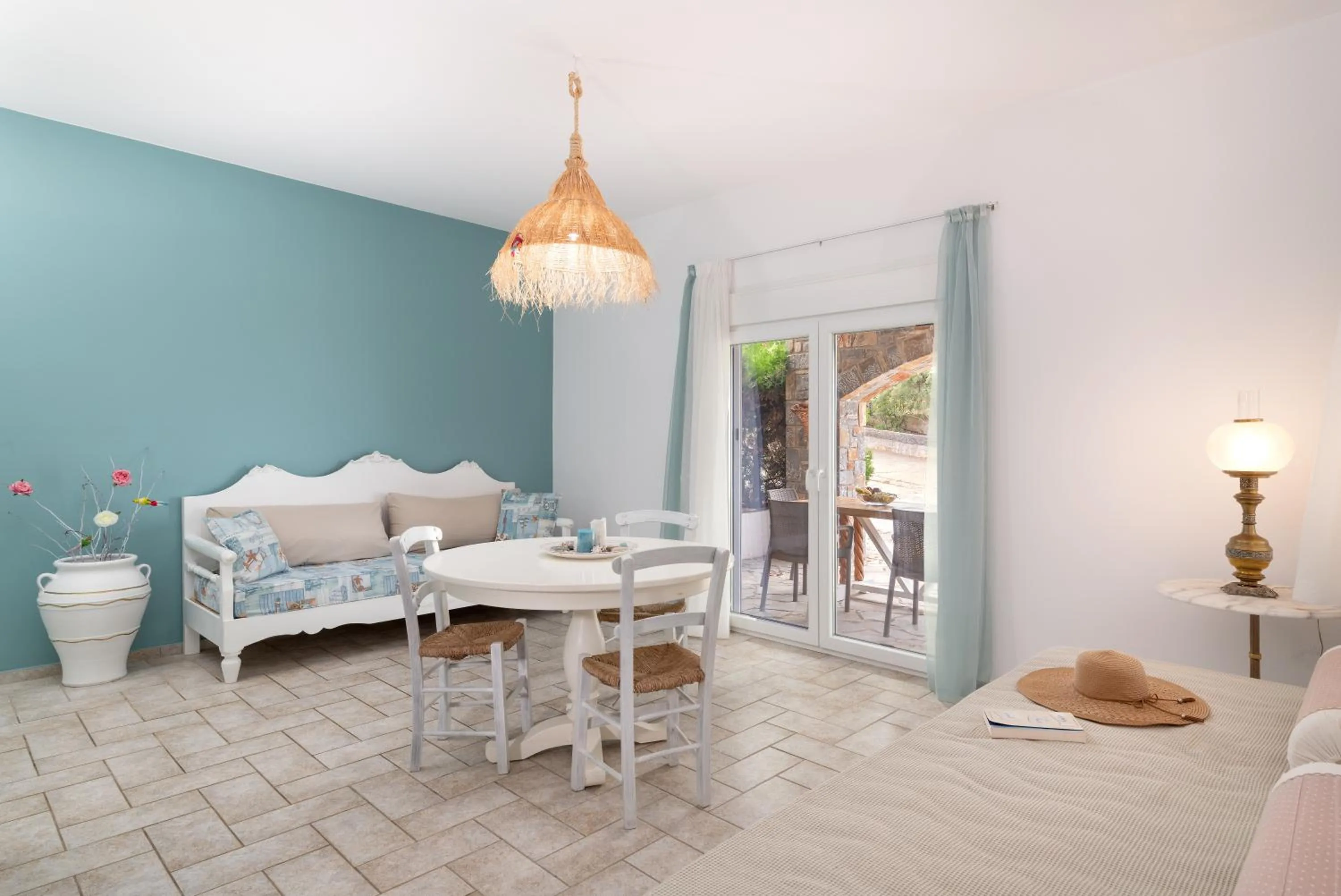 Living room, Bed in Aegean Apartments