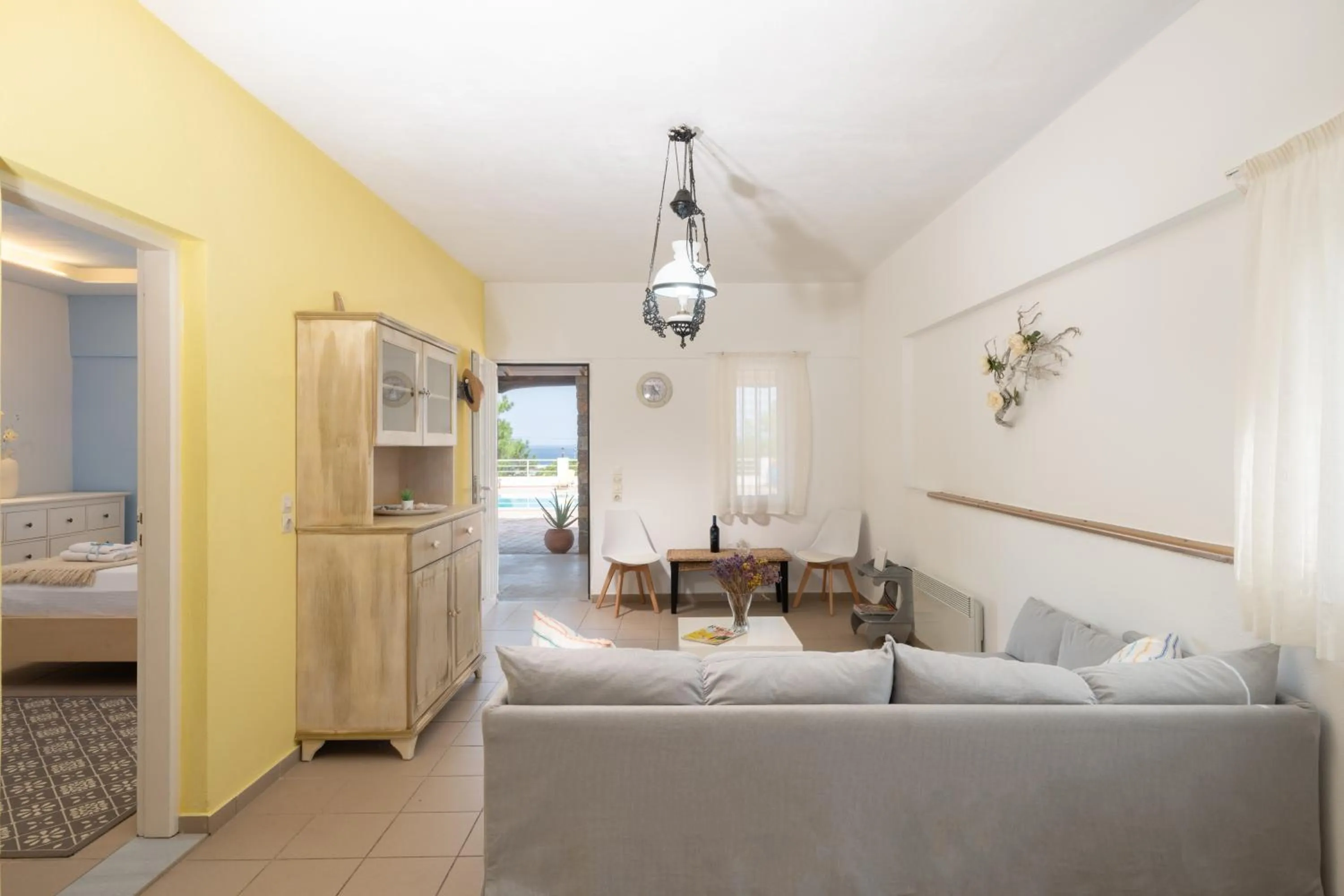 Living room, Bed in Aegean Apartments