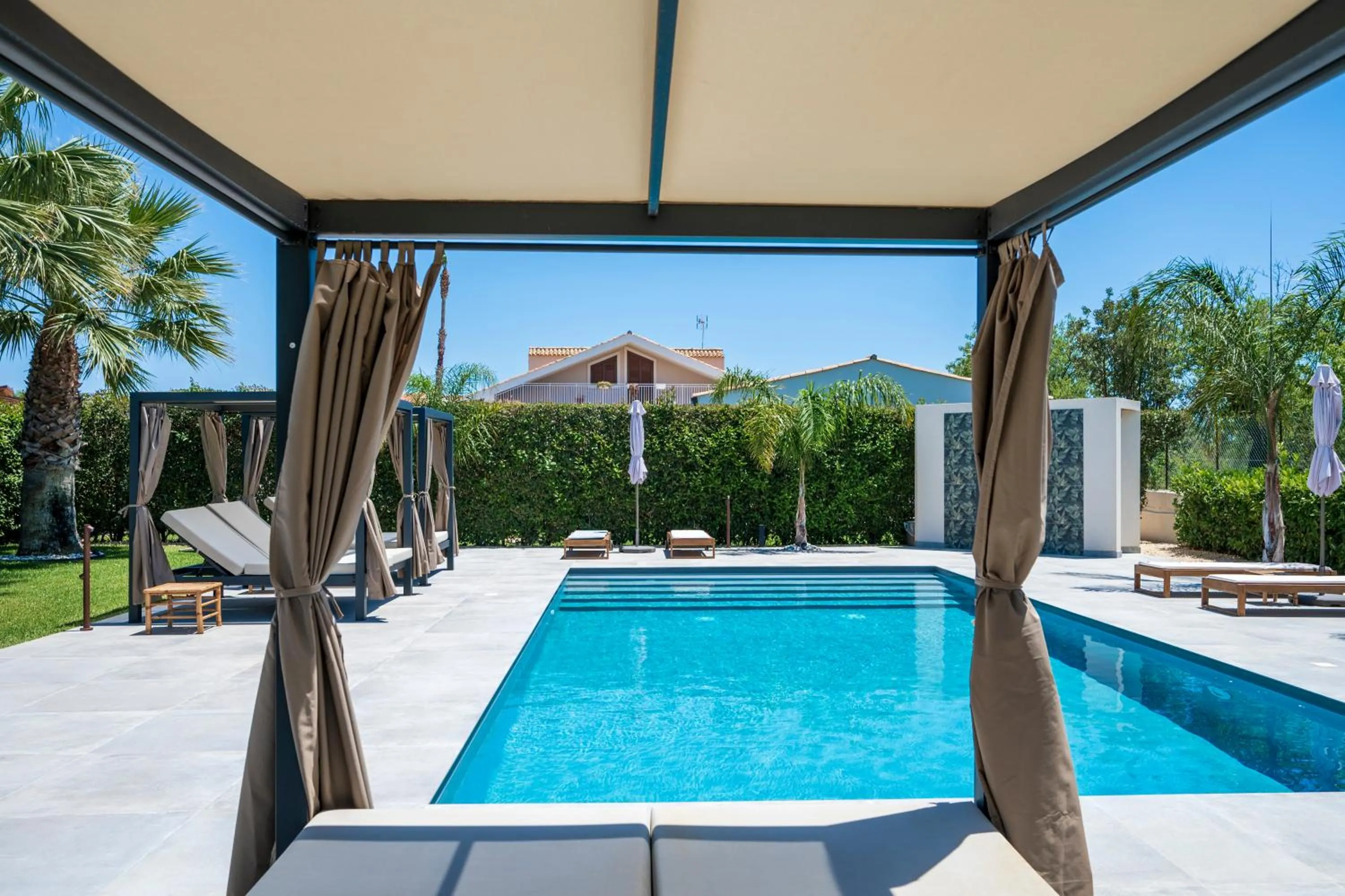 Pool view in Villa Dolmen Beach