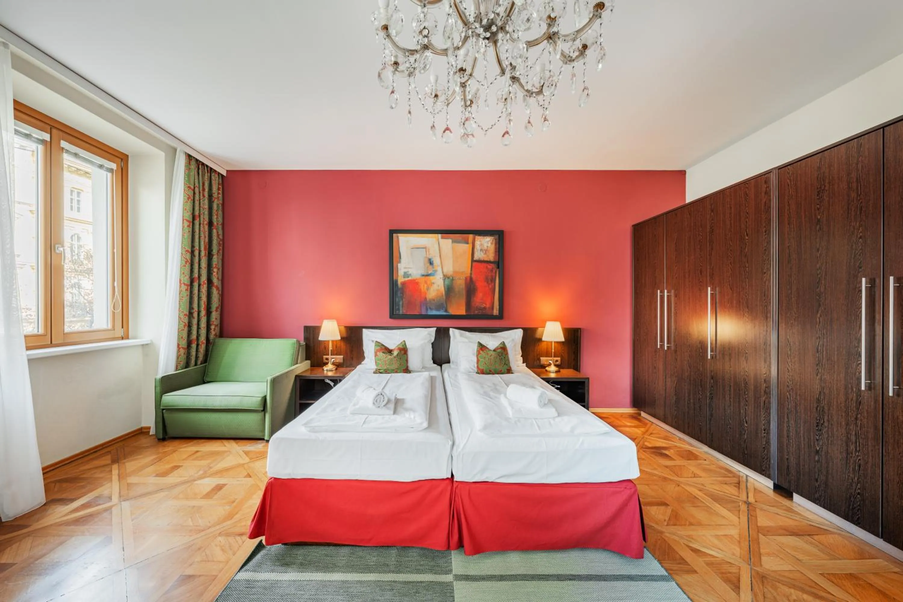 Bedroom, Bed in Serviced Apartments Josefstadt City