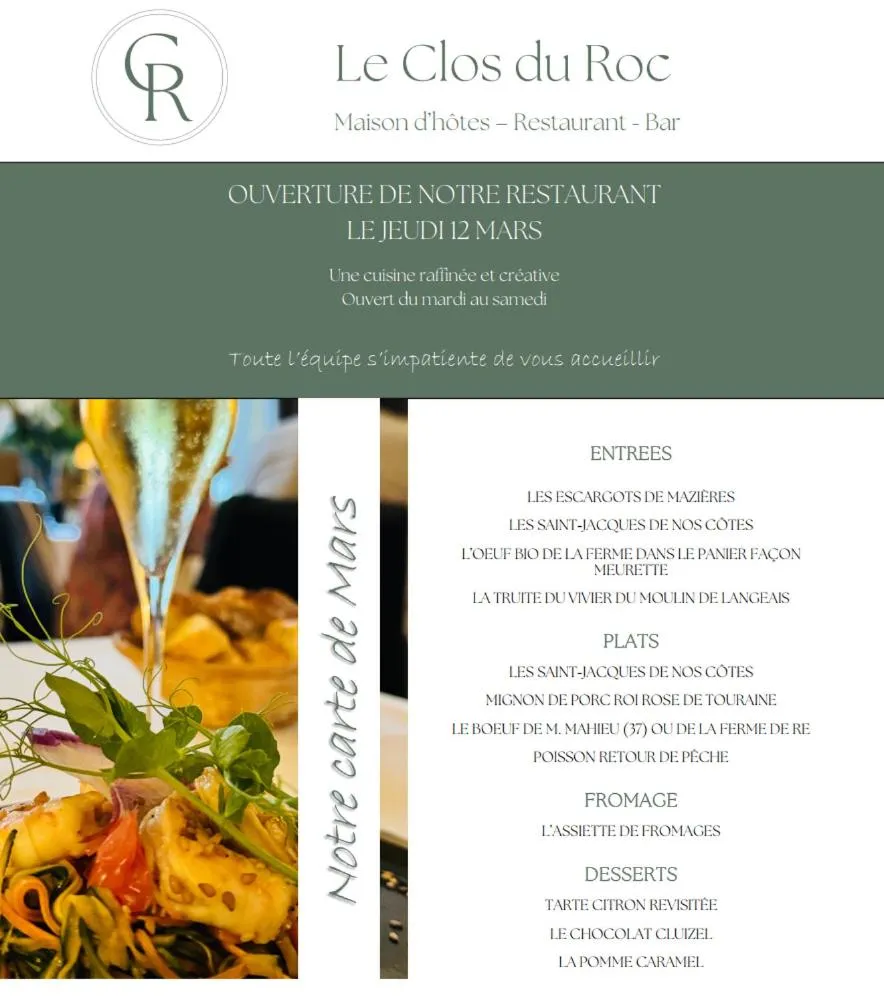 Restaurant/places to eat in Le Clos du Roc
