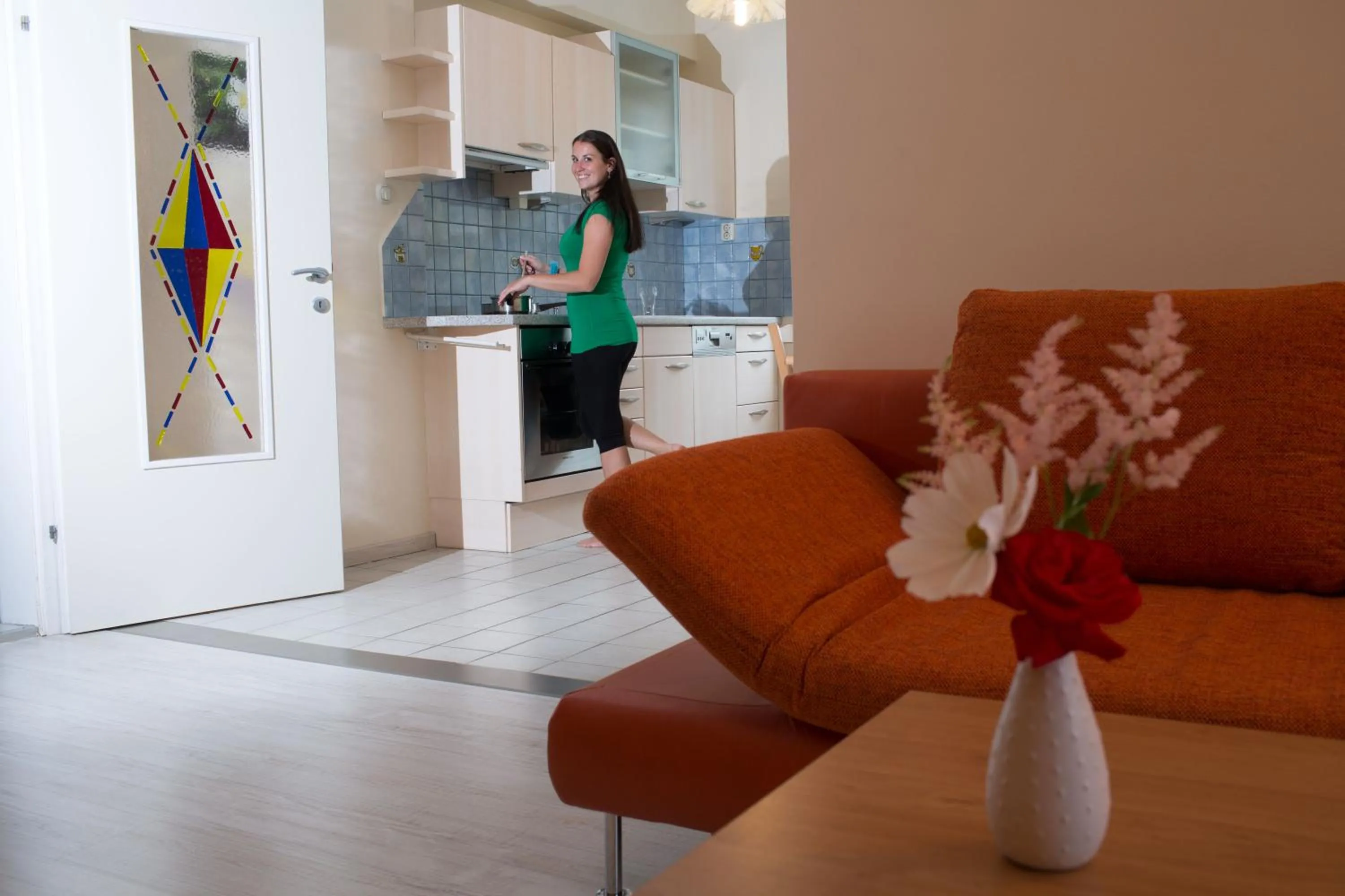 Kitchen or kitchenette in Gästehaus Krappinger/Pizzeria Mamma Mia