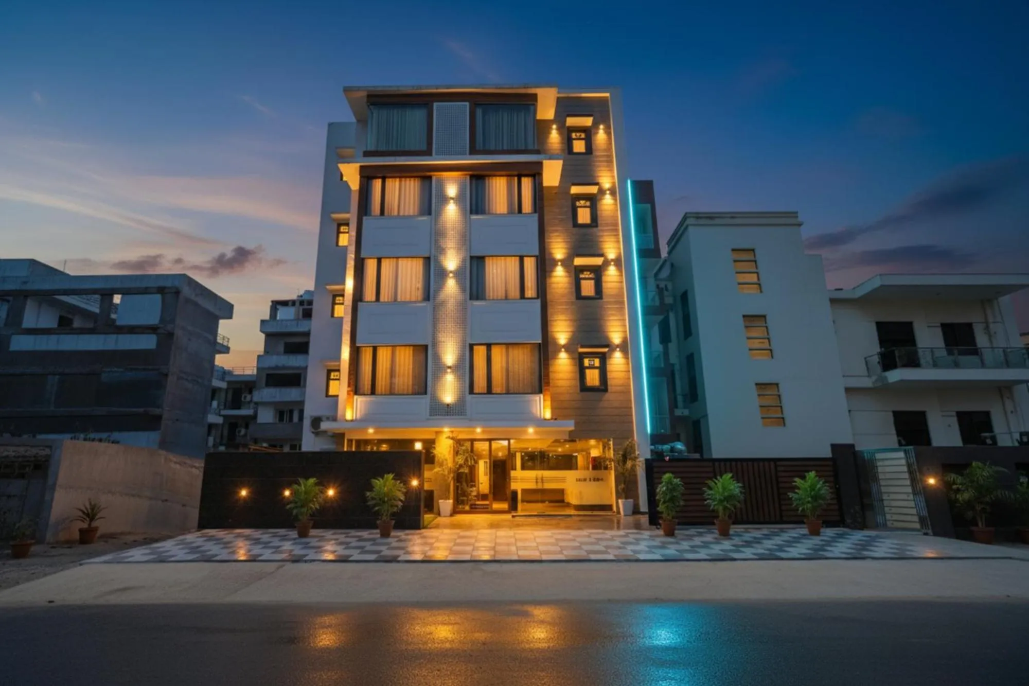 Property building in Hotel Golf Inn - Business-Friendly Stay near Golf Course Road, Cyberhub & Metro