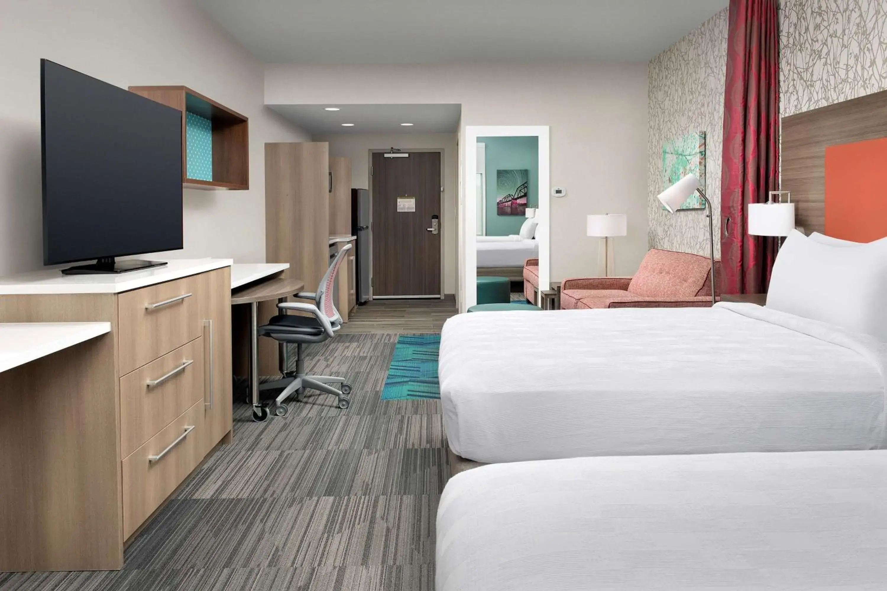 Studio Suite with Two Queen Beds - Hearing Access/Non-Smoking in Home2 Suites By Hilton Columbus Polaris Studio Suite with Two Queen Beds - Hearing Access/Non-Smoking in Home2 Suites By Hilton Columbus Polaris