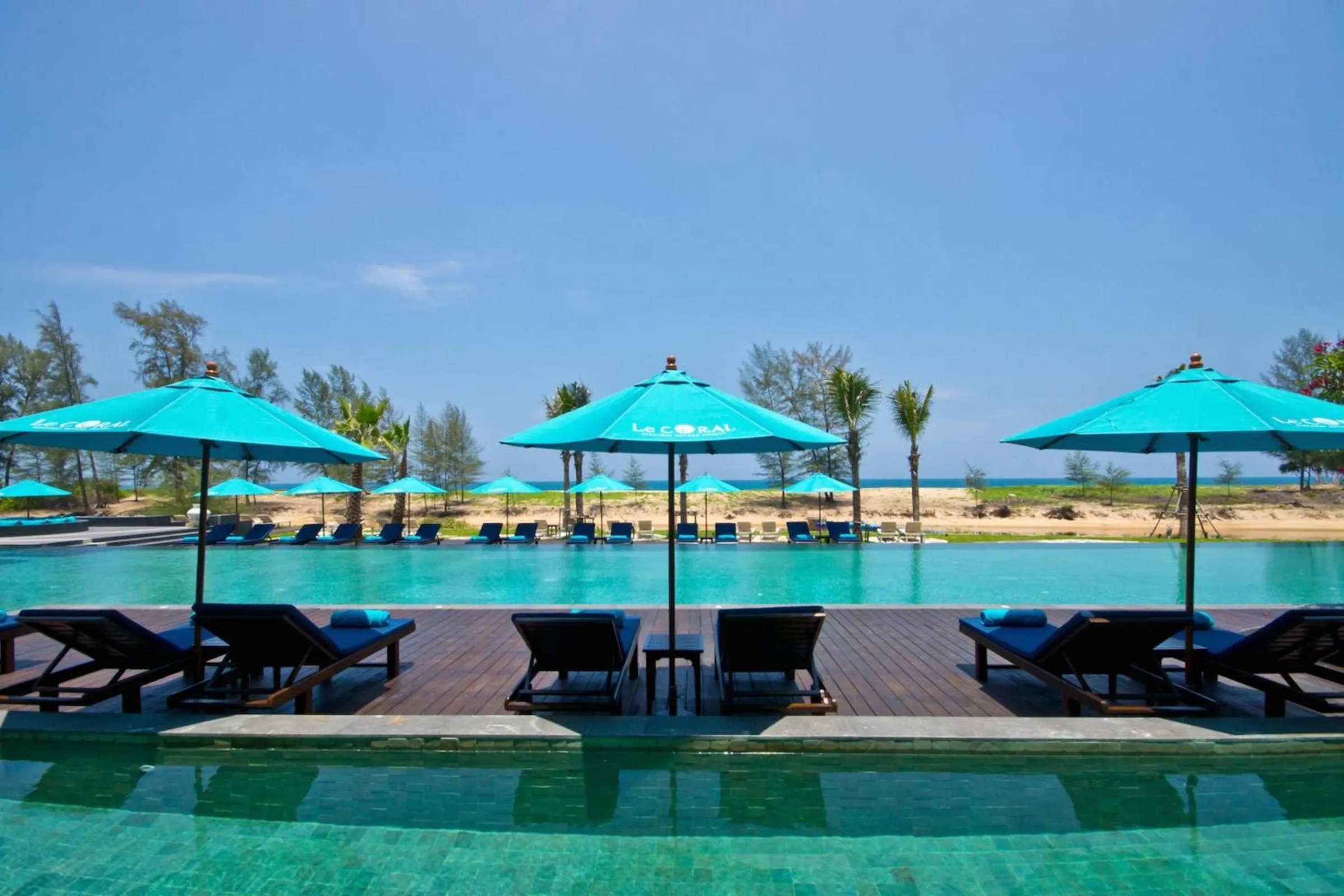 Pool view in Le Coral Resort