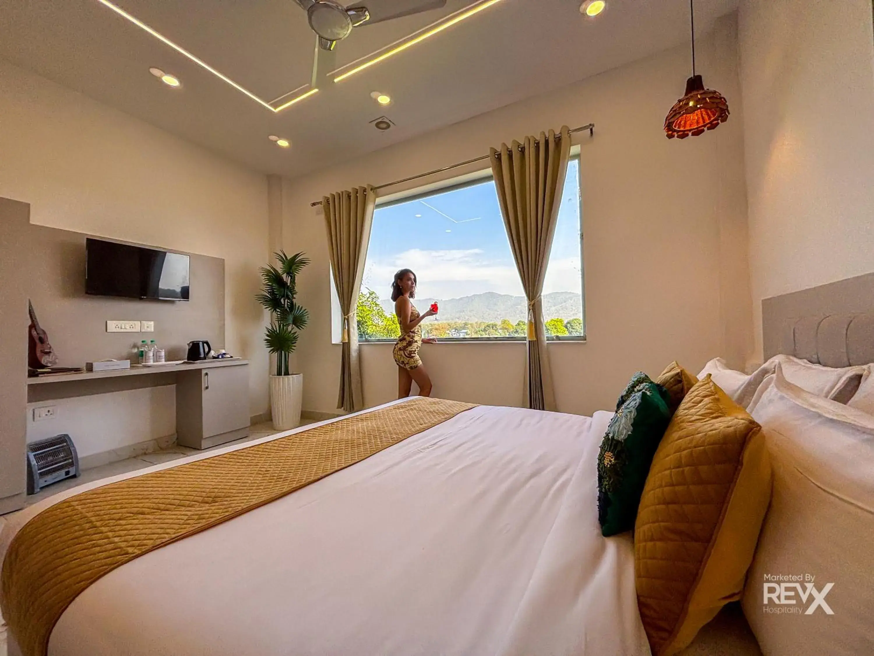 Bed in The Neeraj River Forest Resort Ayurvedic Wellness Center Bed in The Neeraj River Forest Resort Ayurvedic Wellness Center