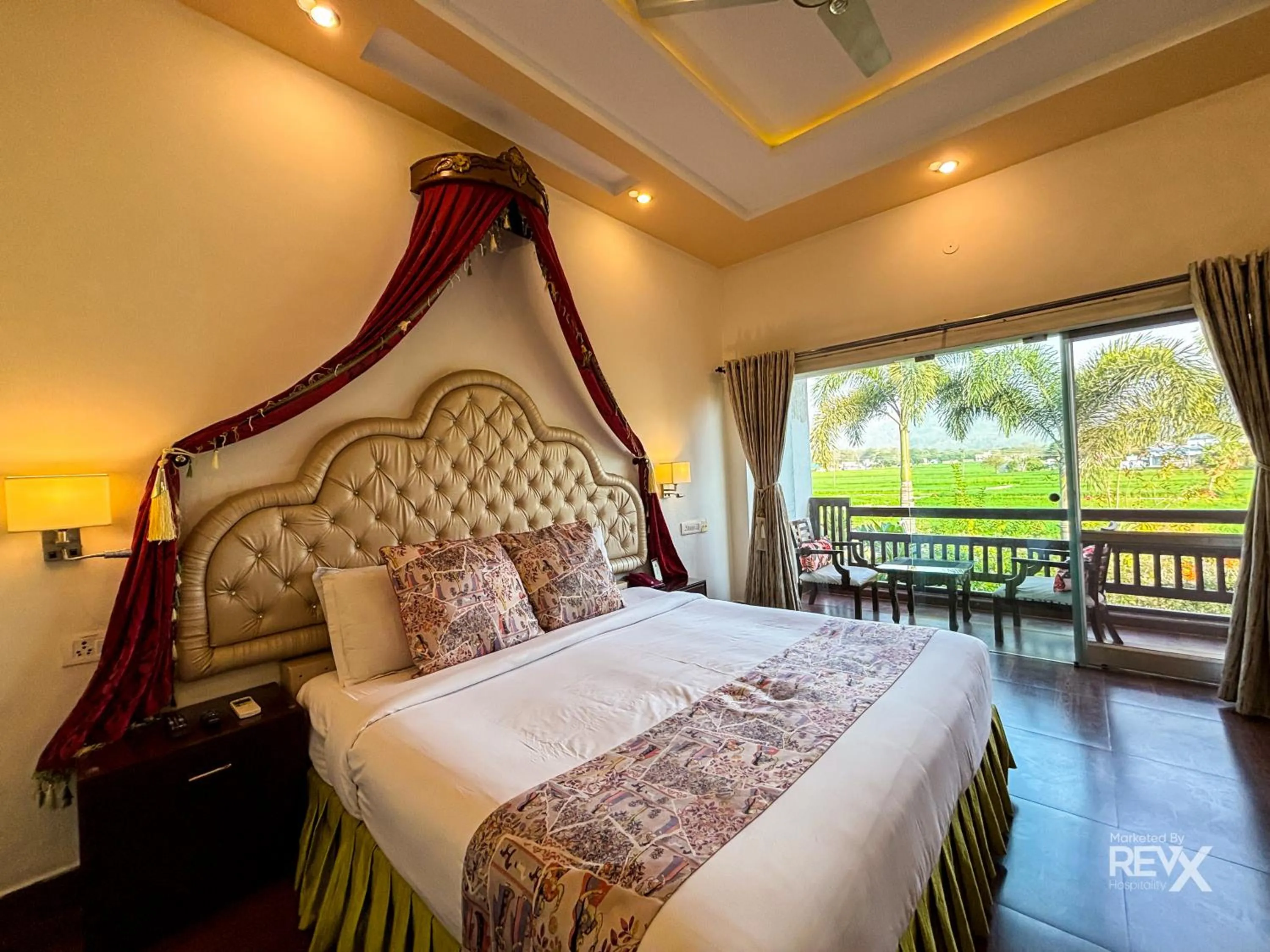 Bed in The Neeraj River Forest Resort Ayurvedic Wellness Center