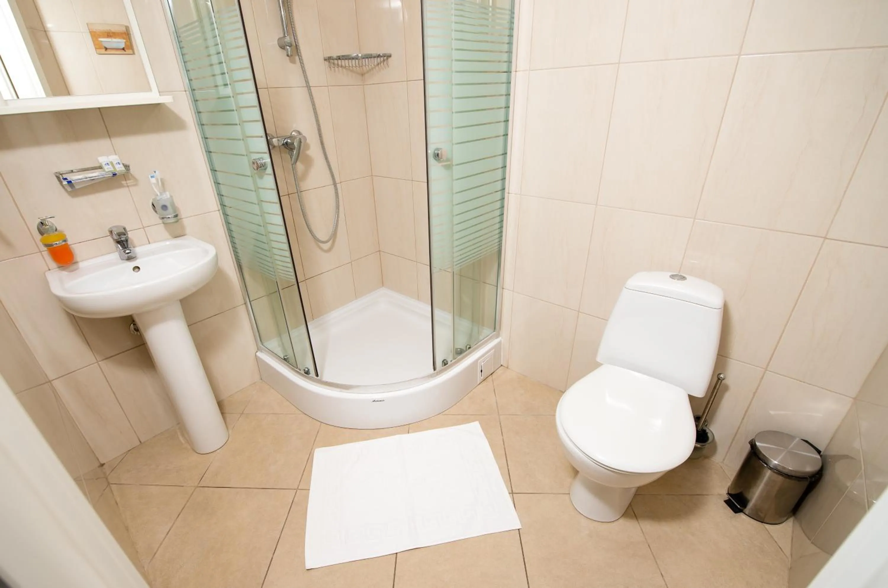 Bathroom in light hotel & hub