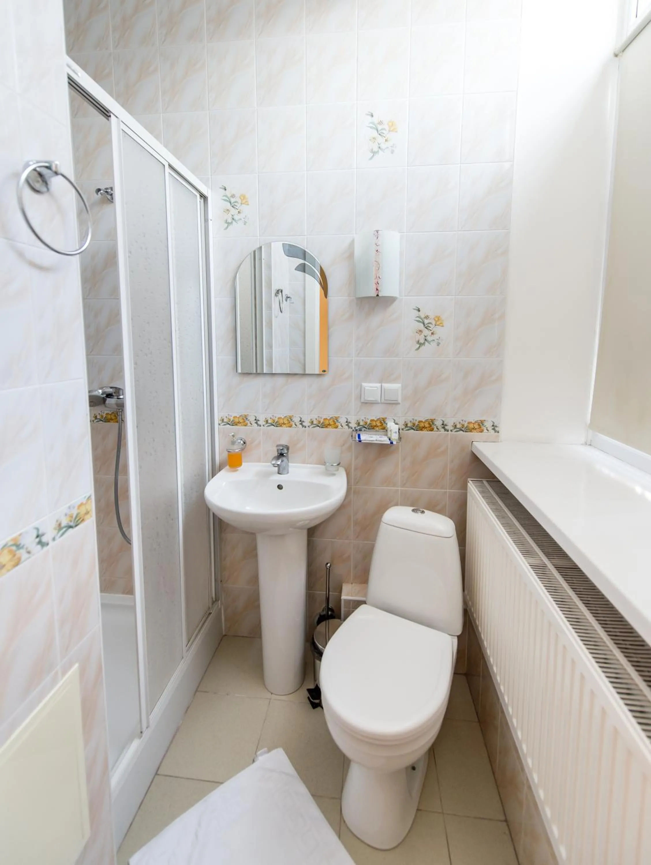 Bathroom in light hotel & hub