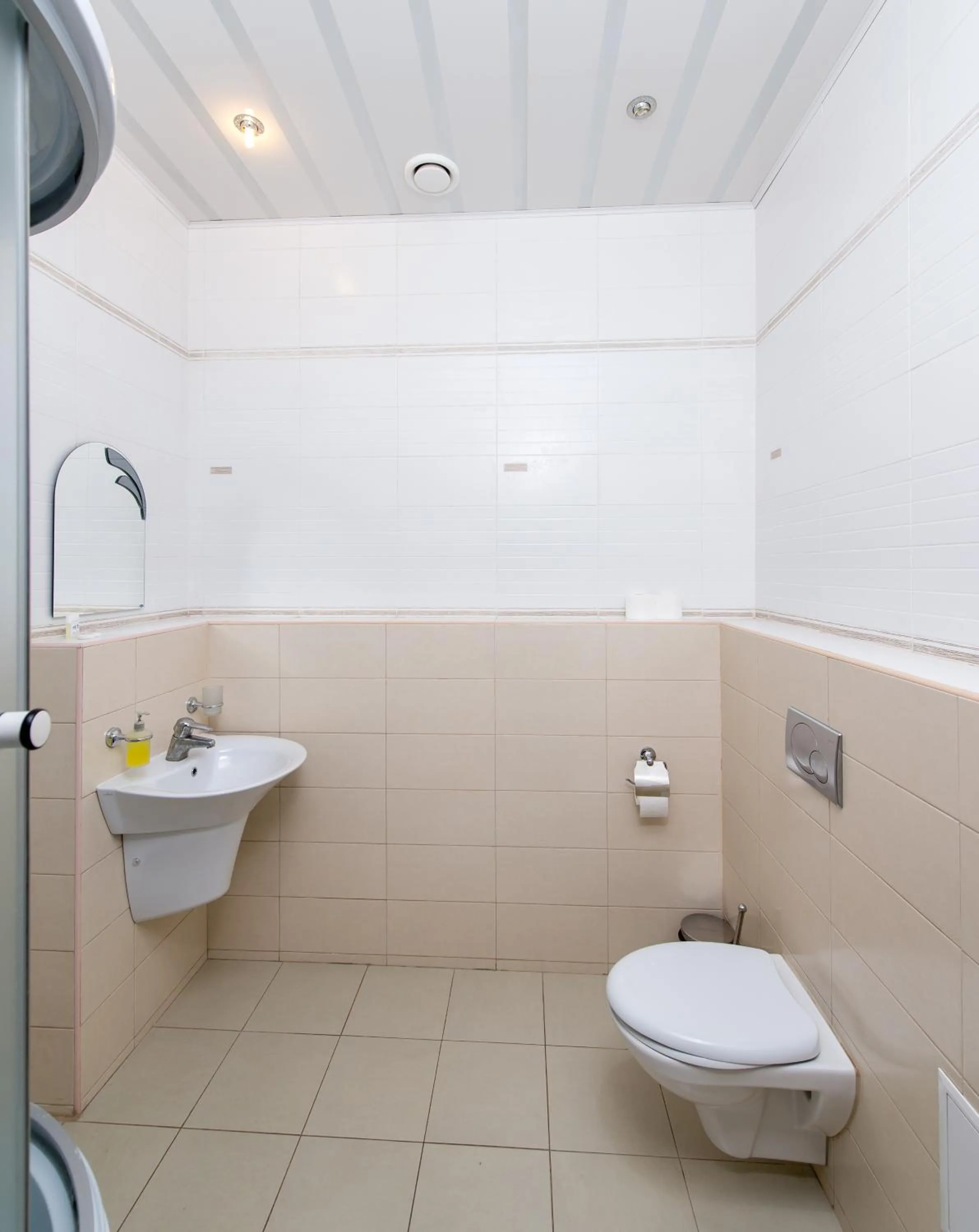Bathroom in light hotel & hub