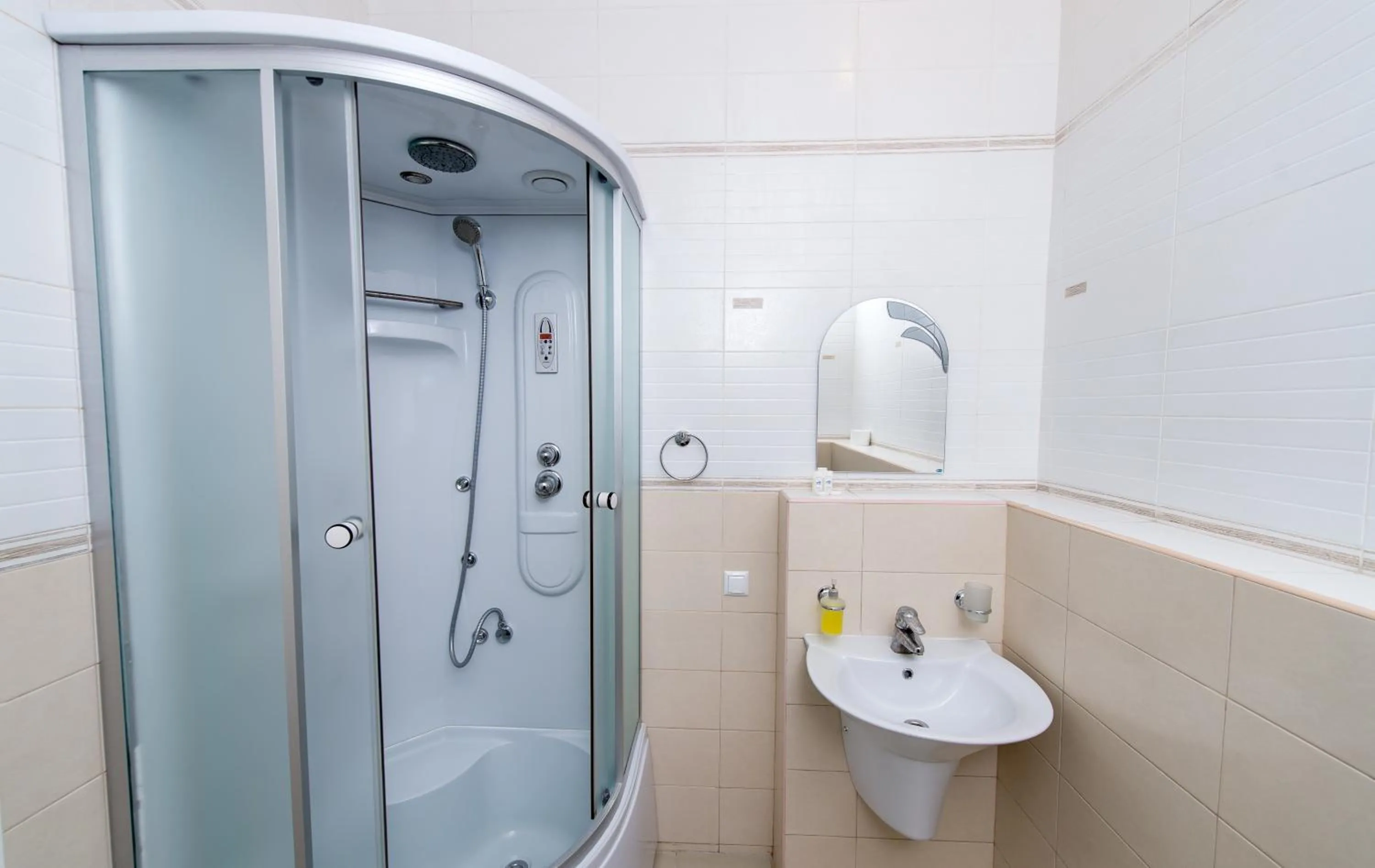 Bathroom in light hotel & hub