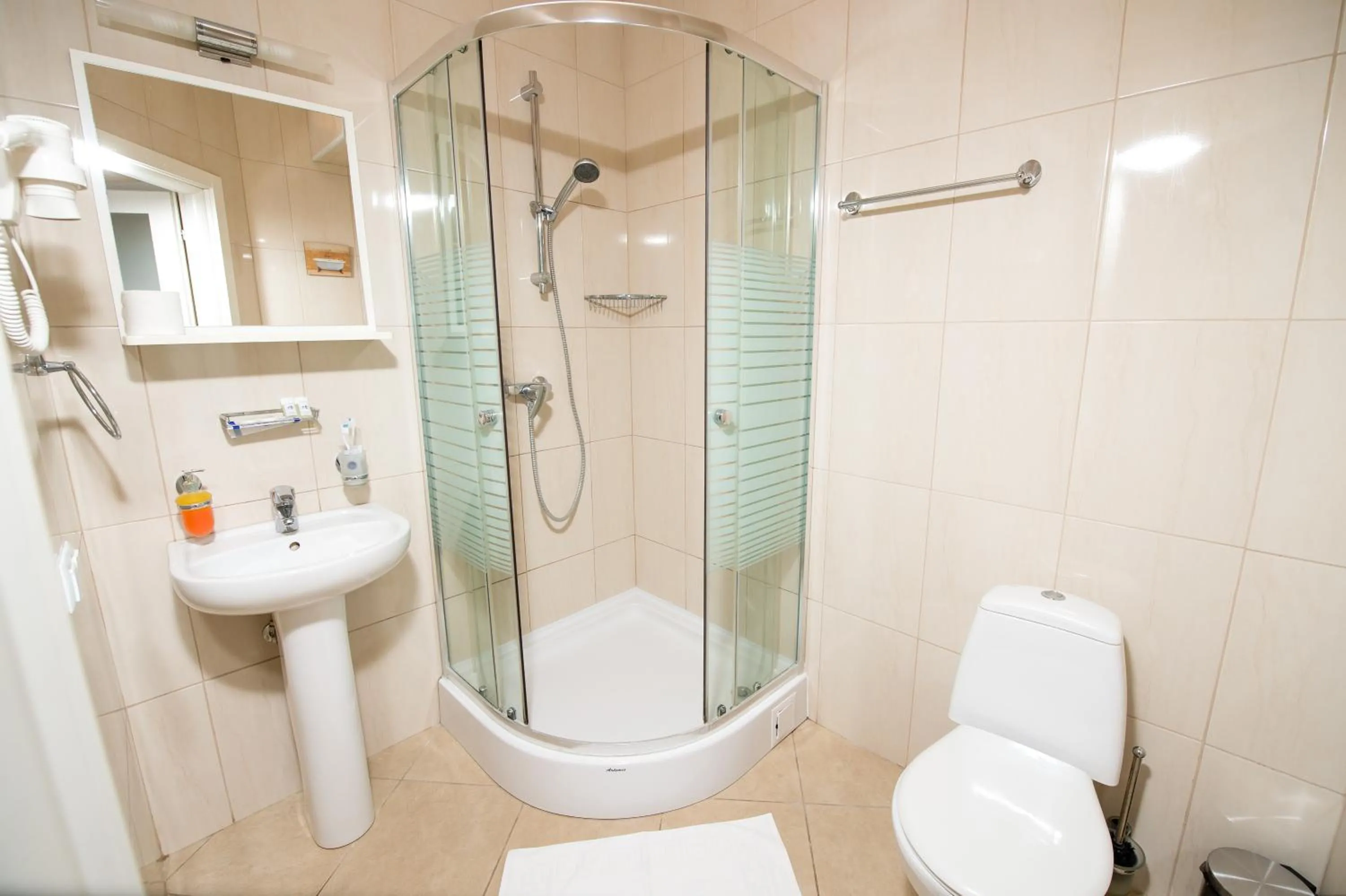 Bathroom in light hotel & hub