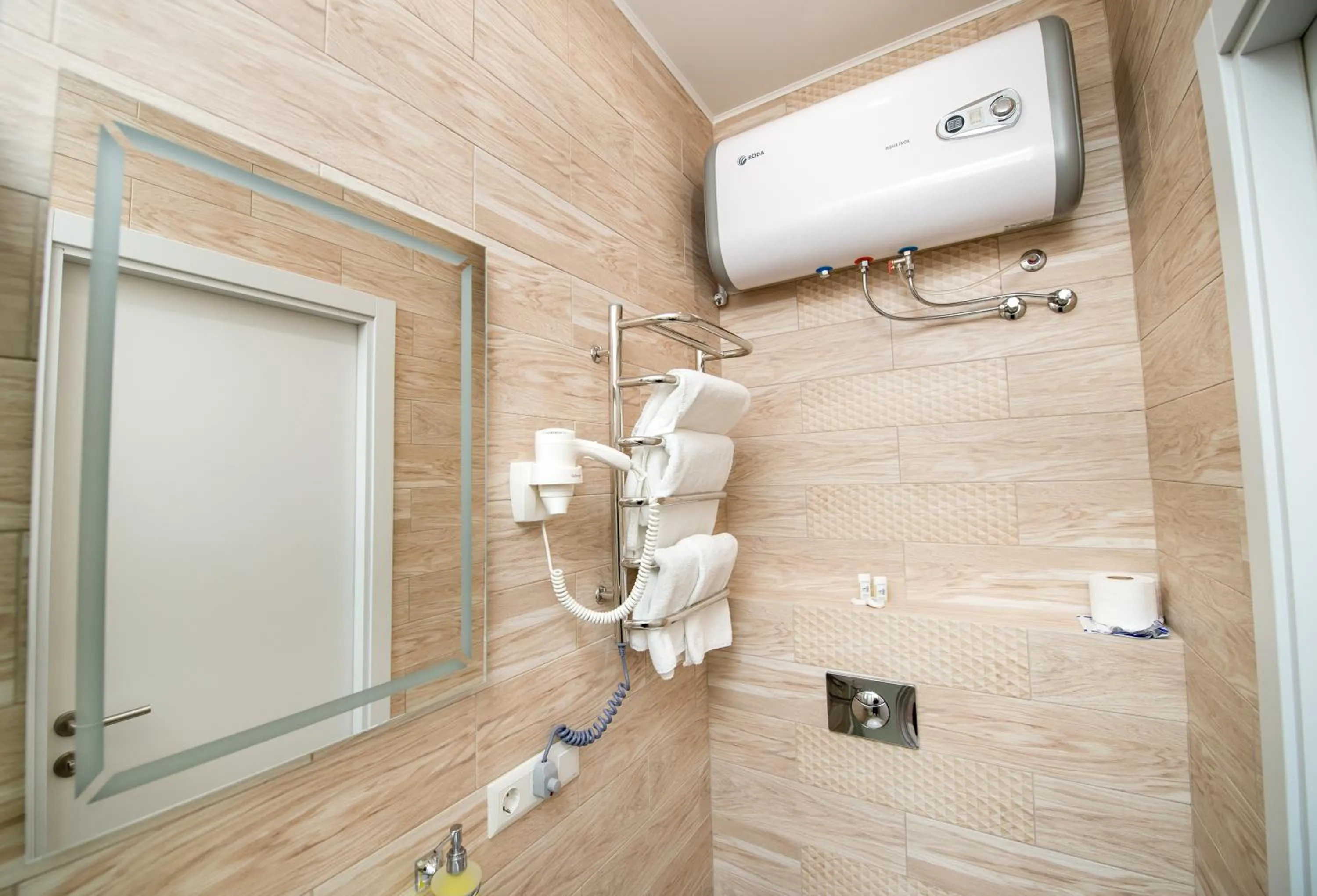 Bathroom in light hotel & hub