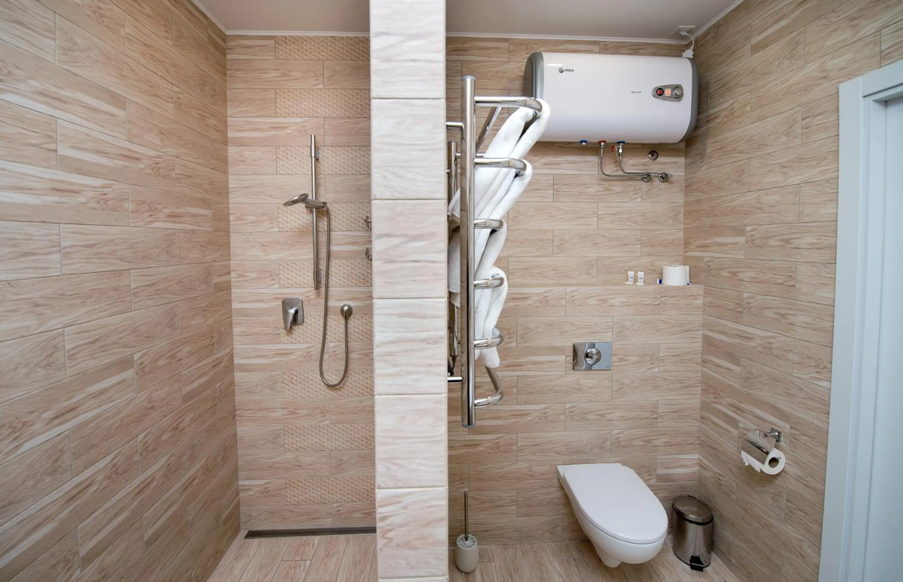 Bathroom in light hotel & hub