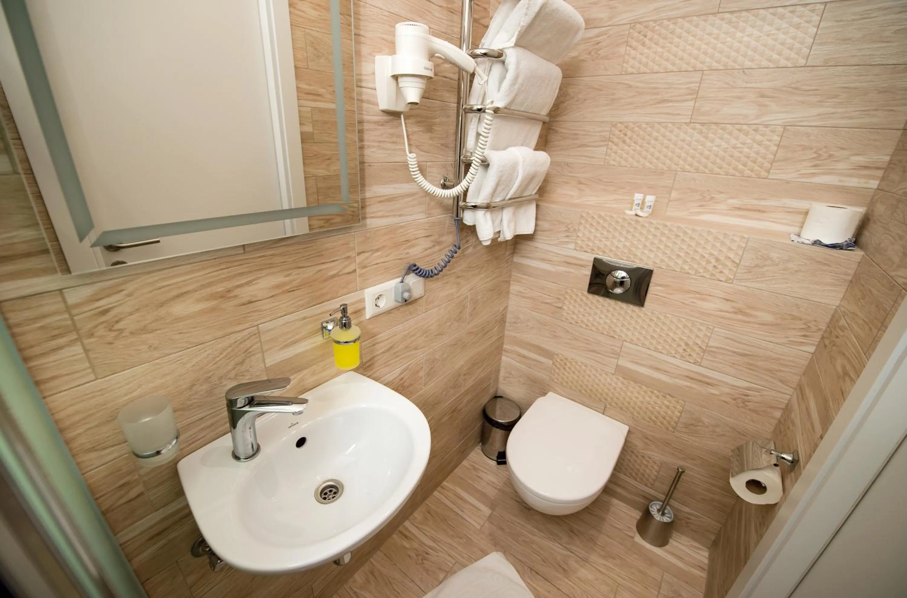Bathroom in light hotel & hub