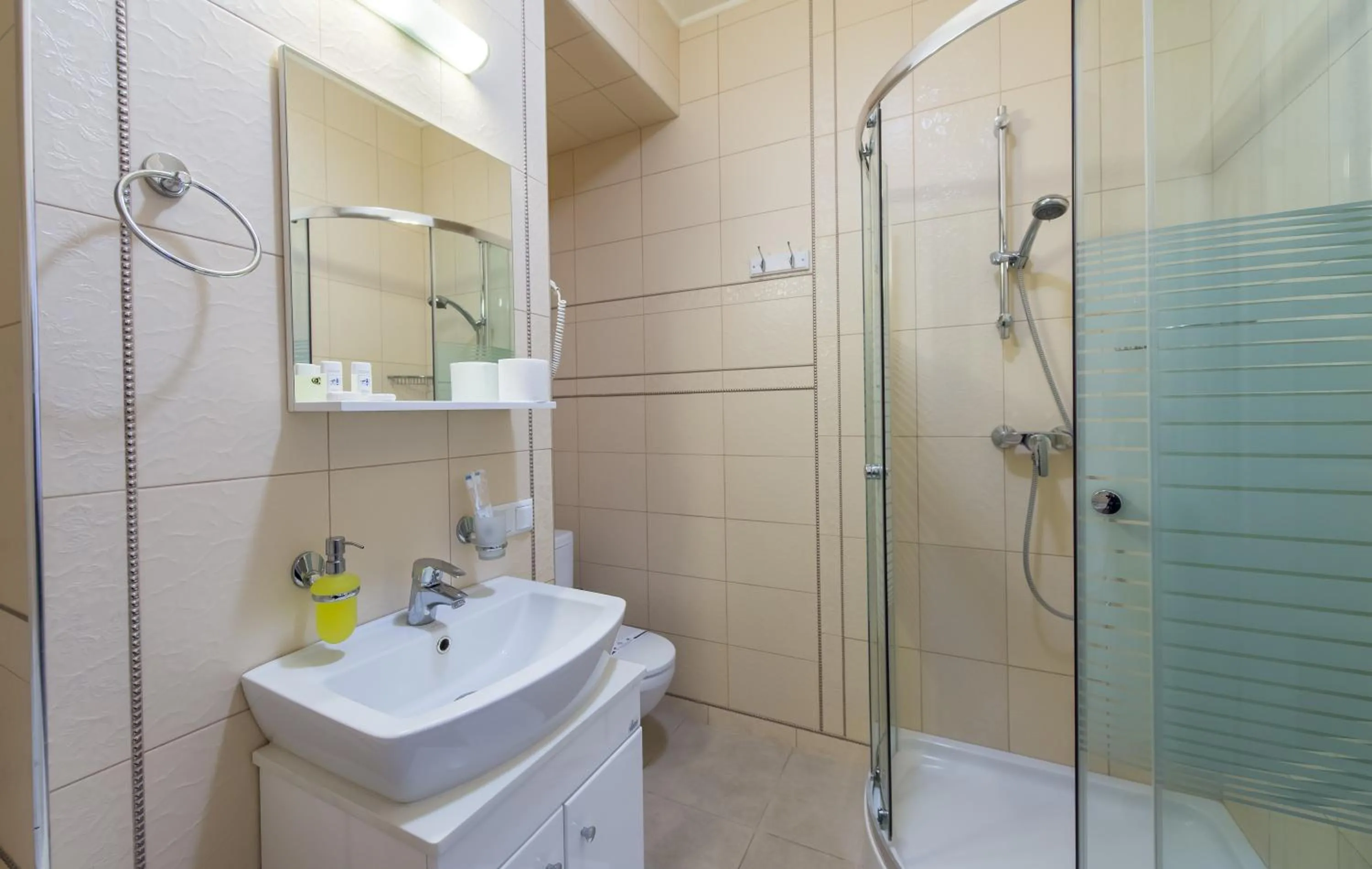 Bathroom in light hotel & hub