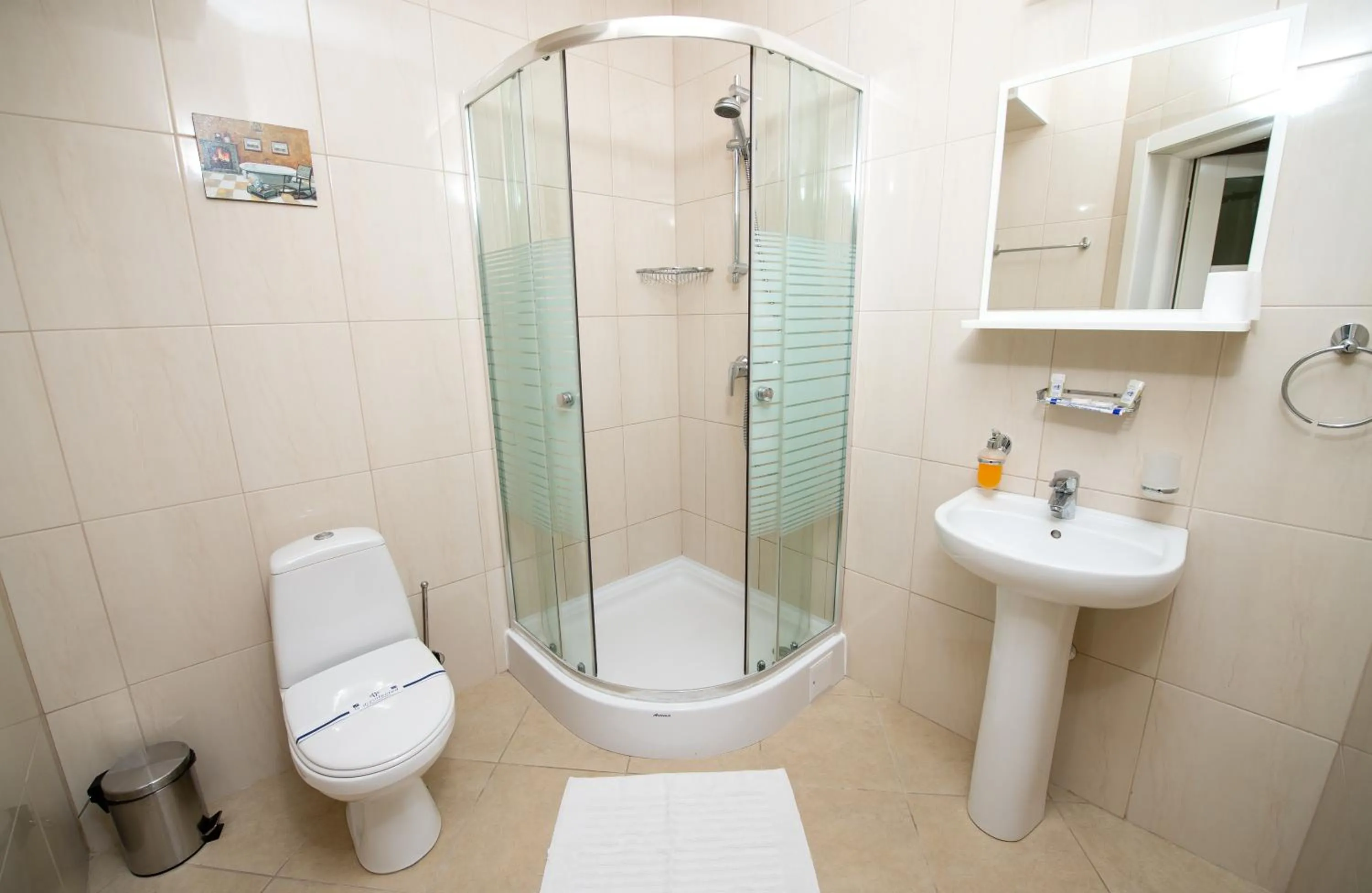 Bathroom in light hotel & hub